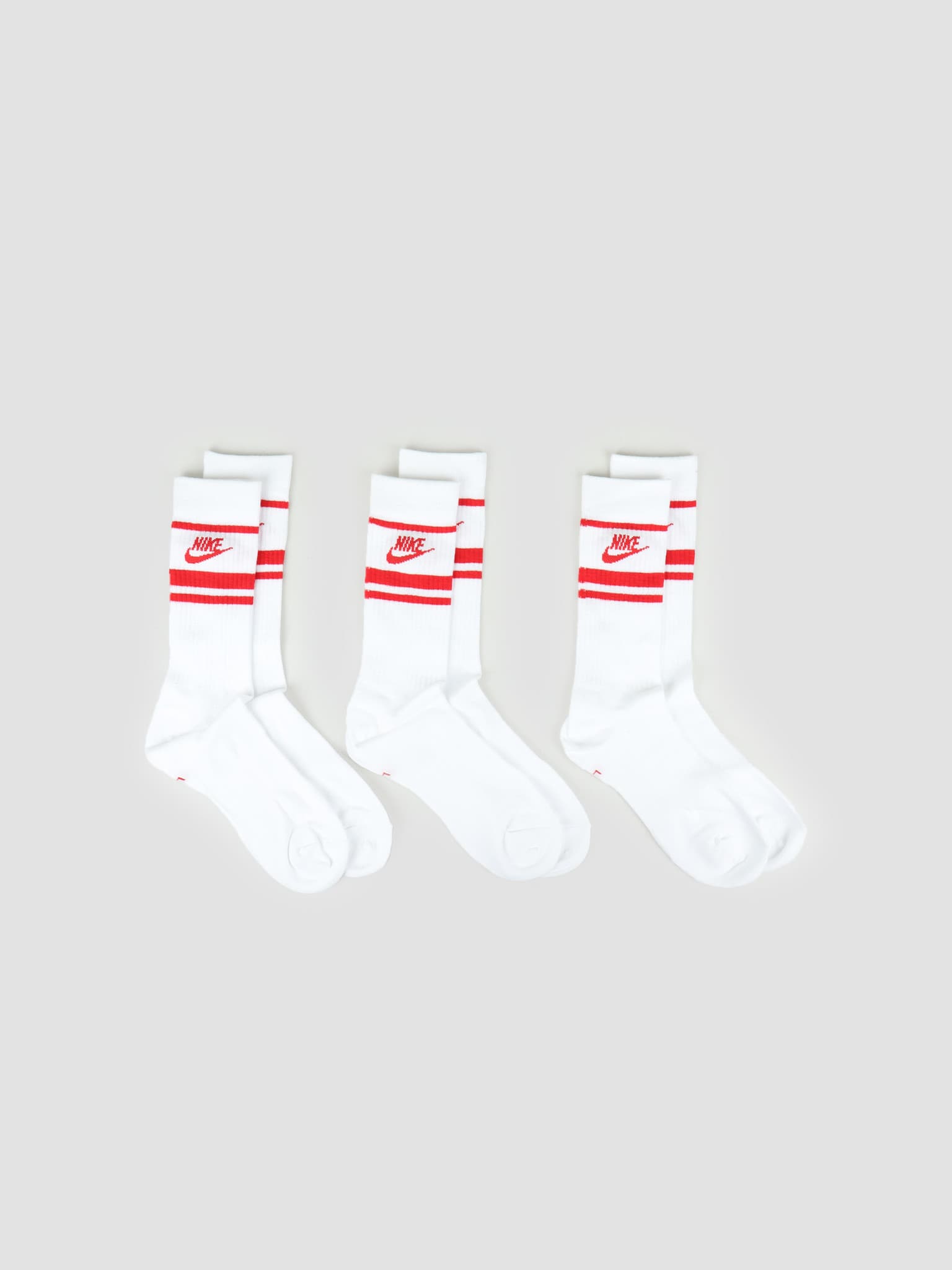Crew NSW Essential Stripe Socks White University Red University Red CQ0301-102