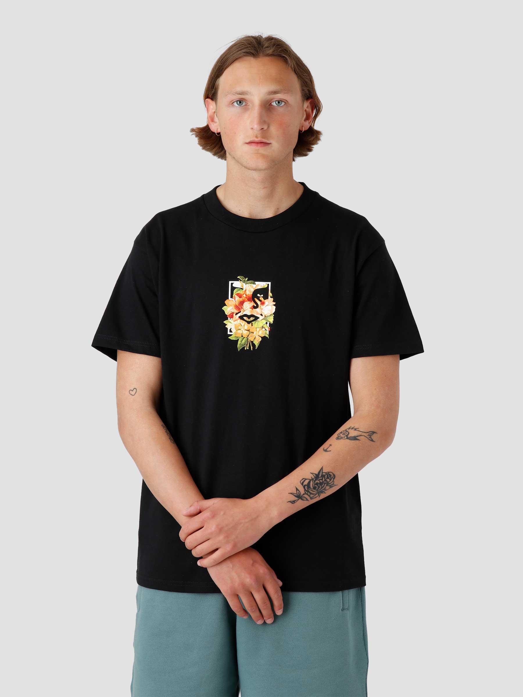 Obey Floral Icon Face T-shirt Black 165263026