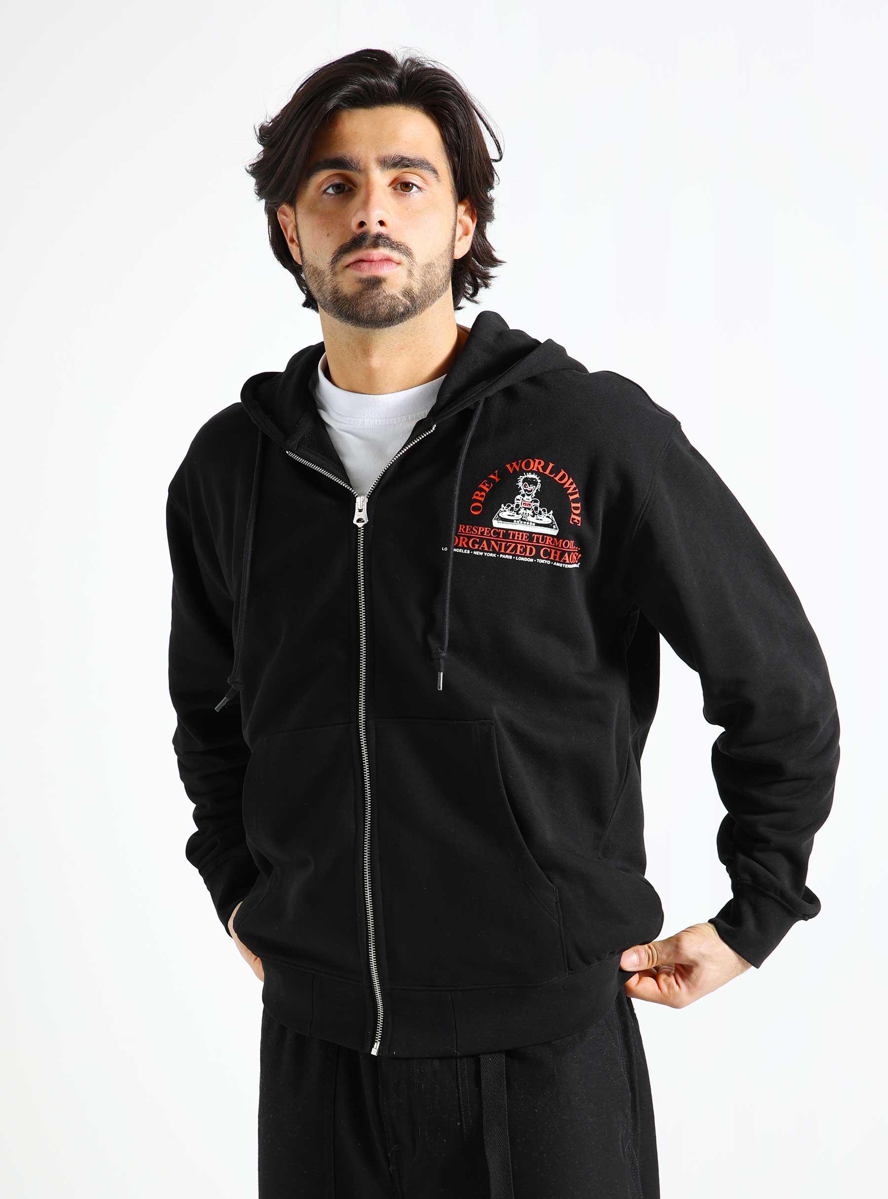 Obey Organizied Chaos Hoodie Black 117483707-BLK