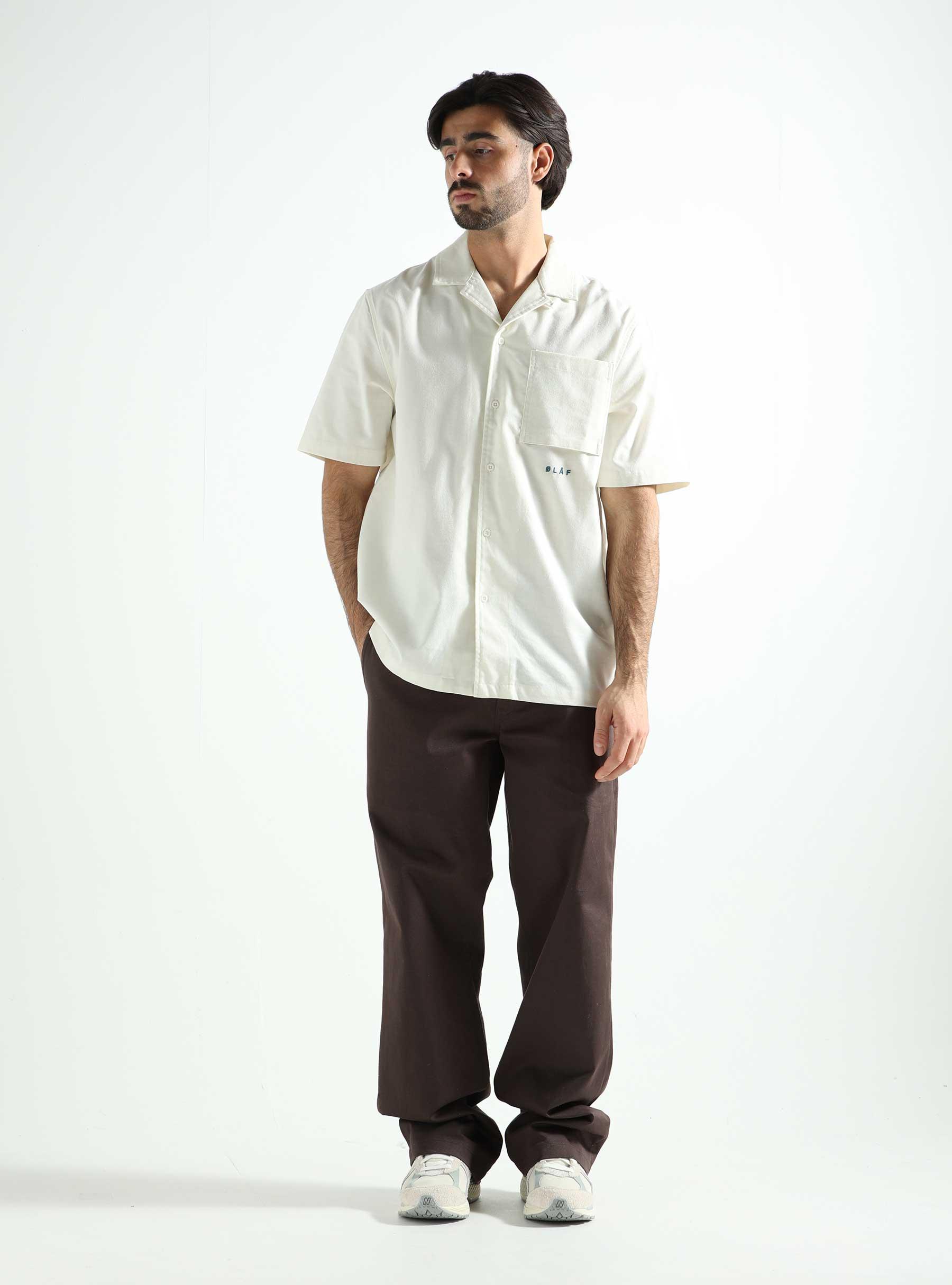 Cotton Linen Shortsleeve Shirt Bone M160311