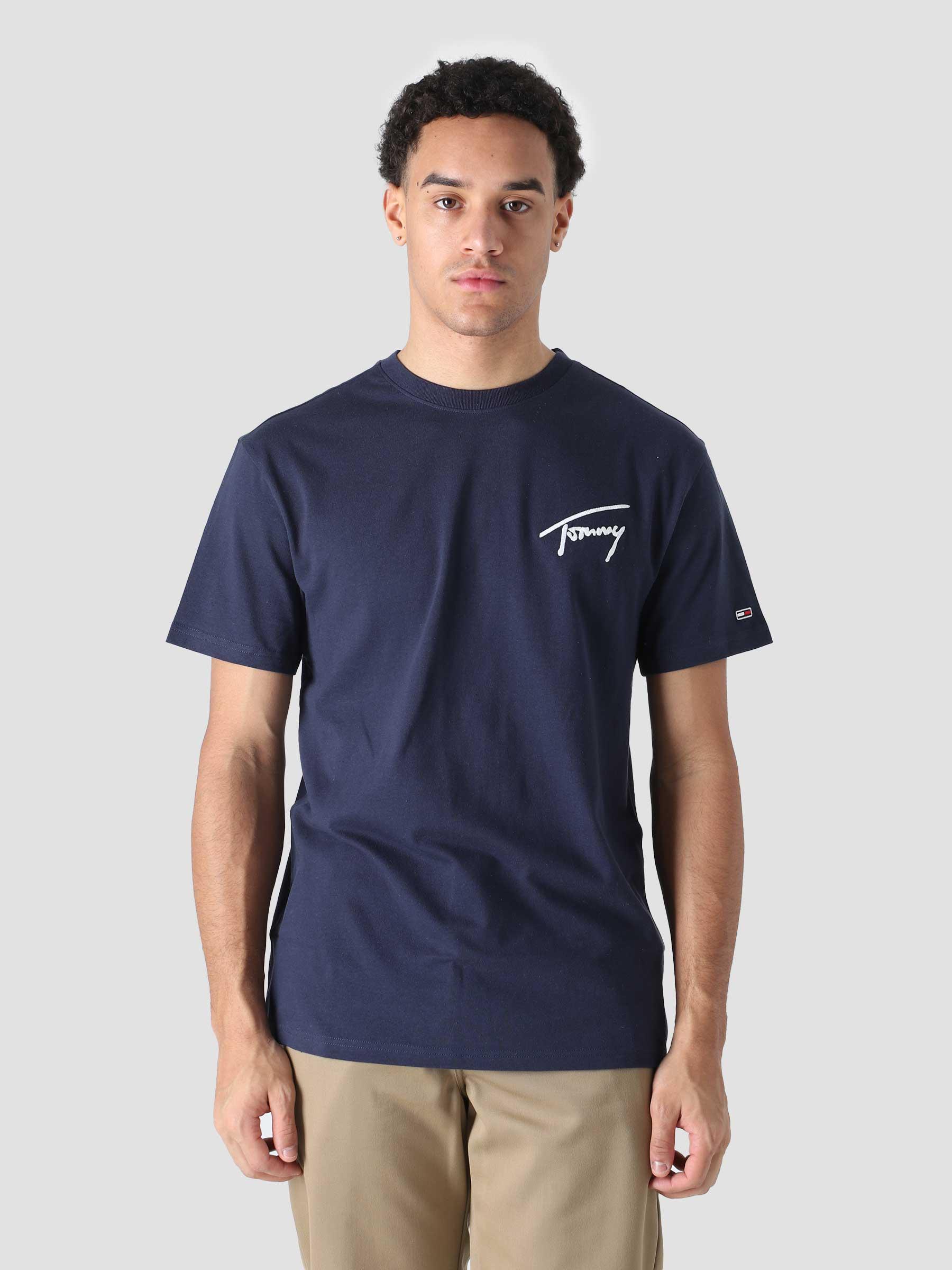 Tommy Jeans TJM Tommy Signature T-Shirt Twilight Navy - Freshcotton