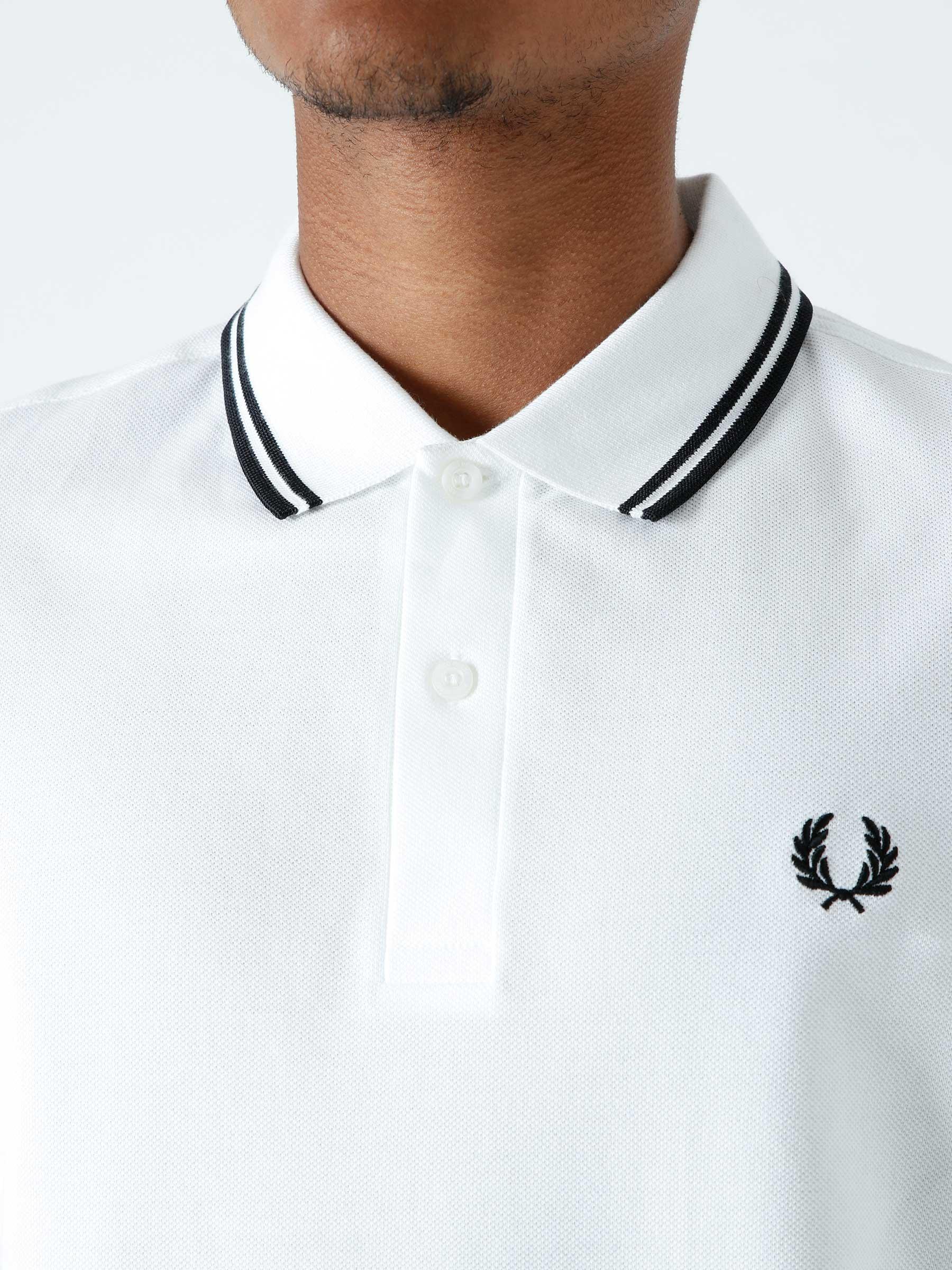 Twin Tipped Fred Perry Shirt White M3600-200