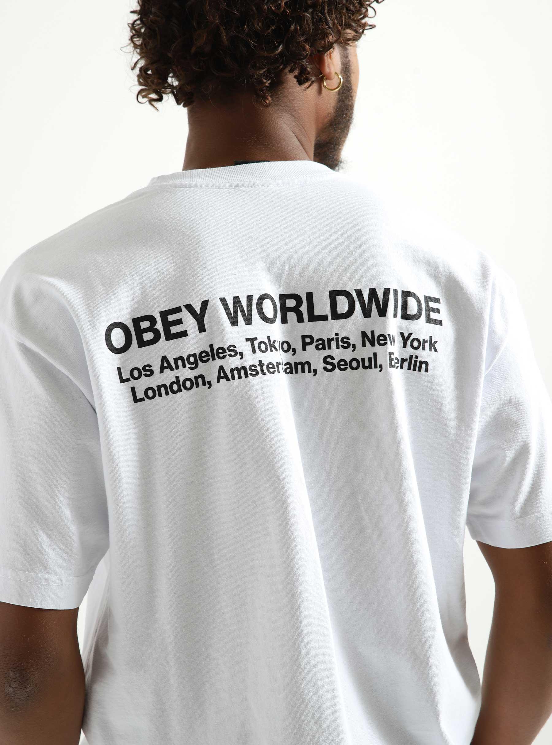 Obey Worldwide Cities T-shirt White 166913572-WHT