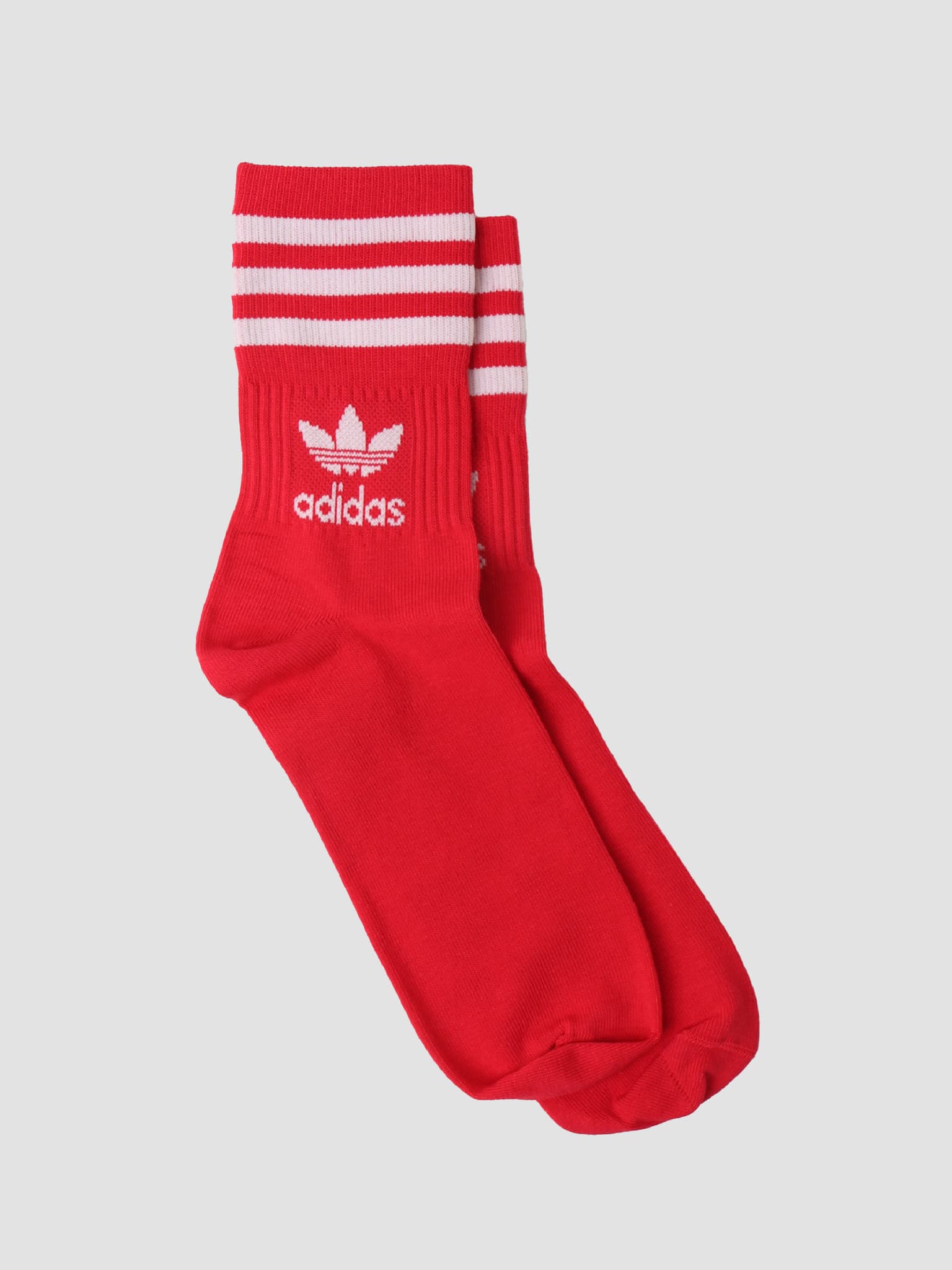 Mid Cut Crew Socks White Bold Pink Bold Red H32335