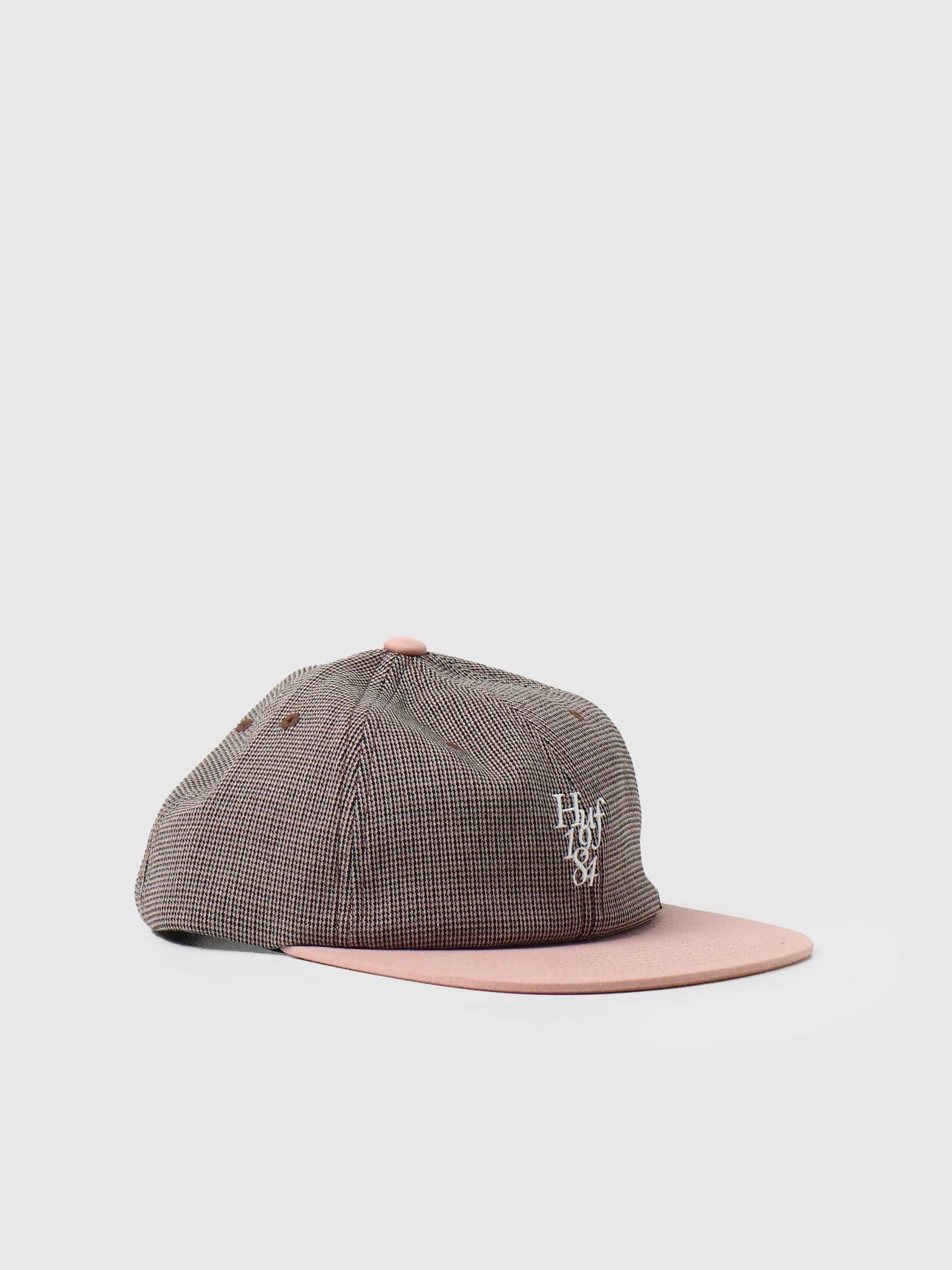 Micro Houndstooth 6 Panel Hat Dusty Rose HT00554