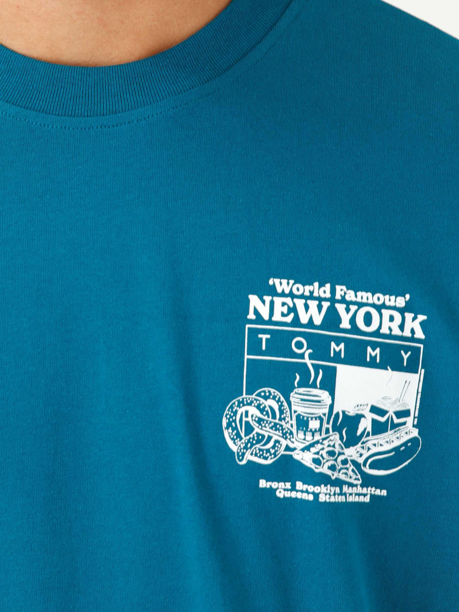 TJM NY Finest Food T-shirt Petrol DM0DM14024-CWJ