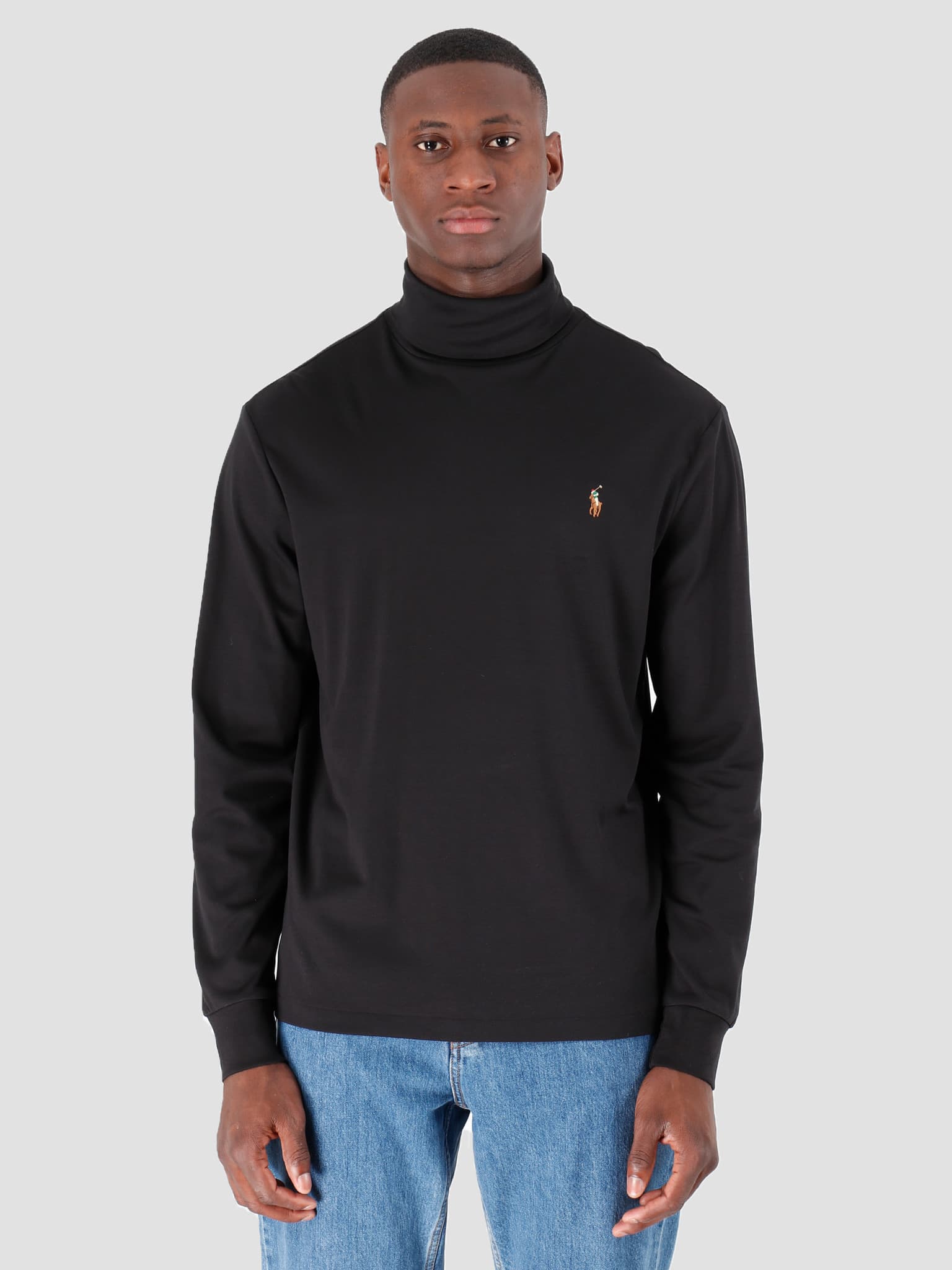 RL Long Sleeve Turtle Neck Sweater Black 710760126001