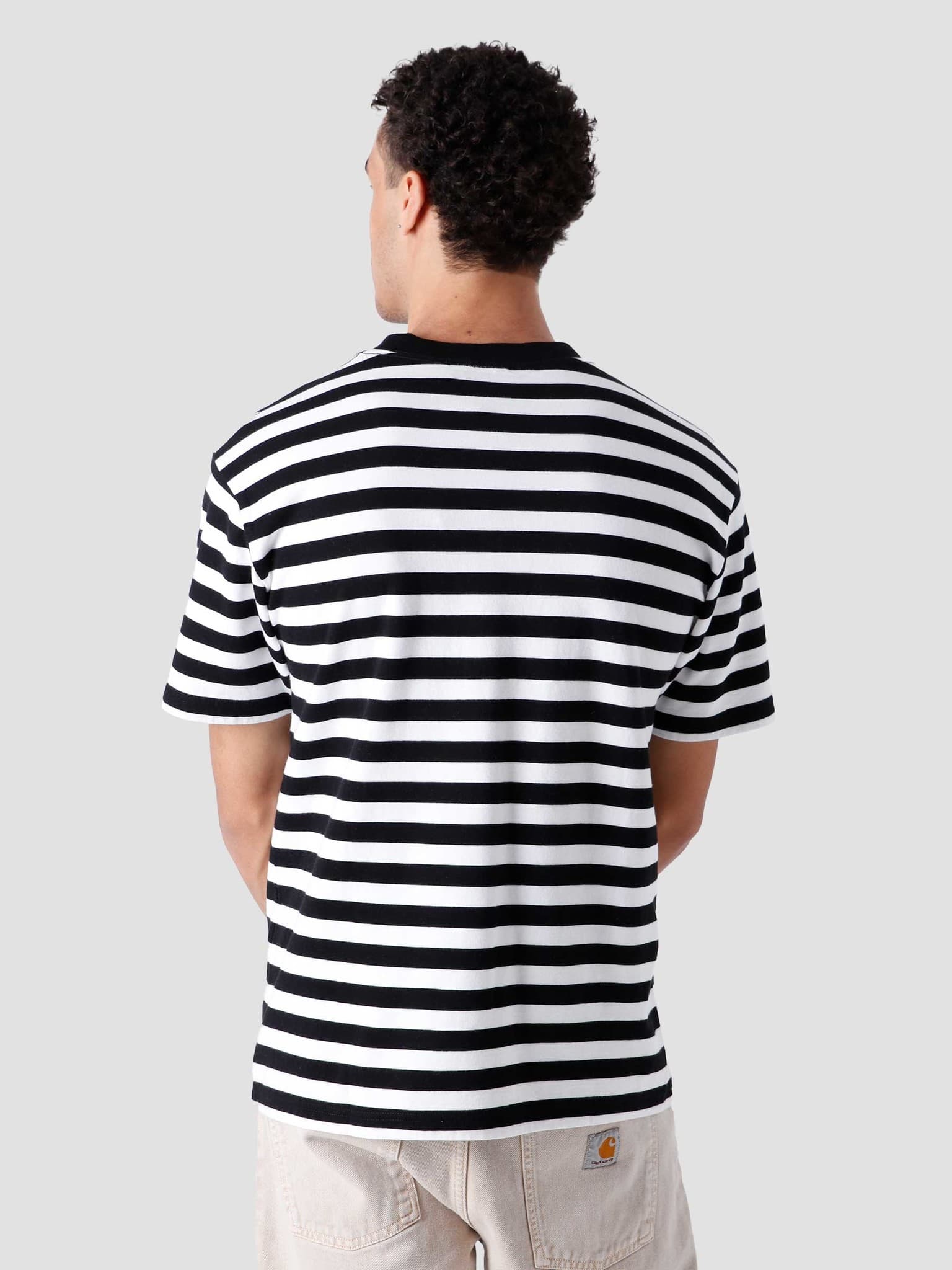 Olaf Stripe Sans T-Shirt White Black NOS_0003