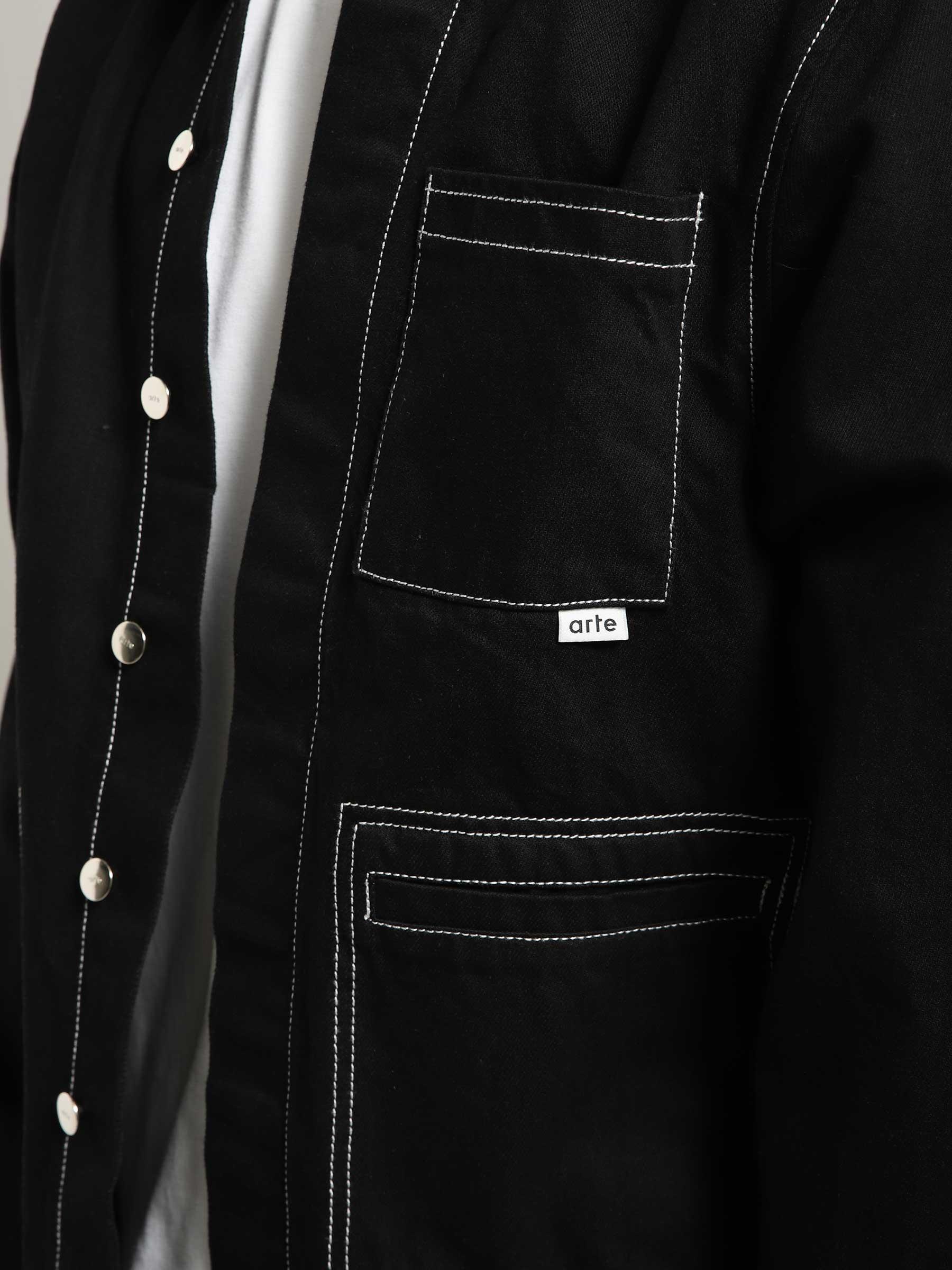 Poelzig Workwear Jacket Black Denim SS23-046J