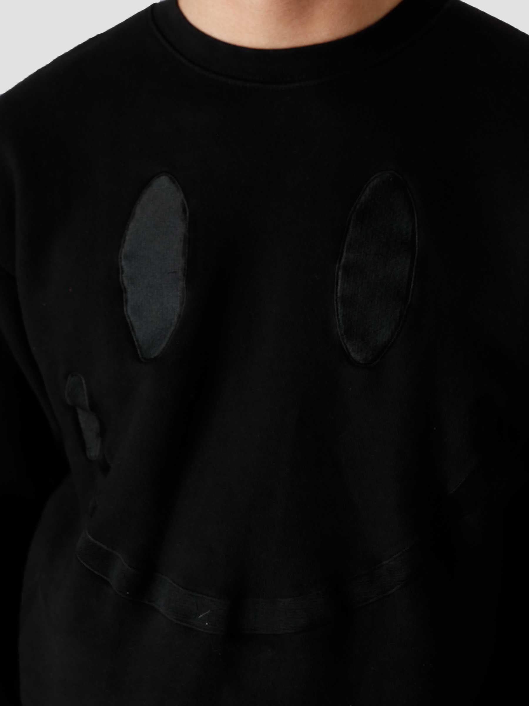 Smiley Oversized Crewneck Sweatshirt Black 396000834-0001