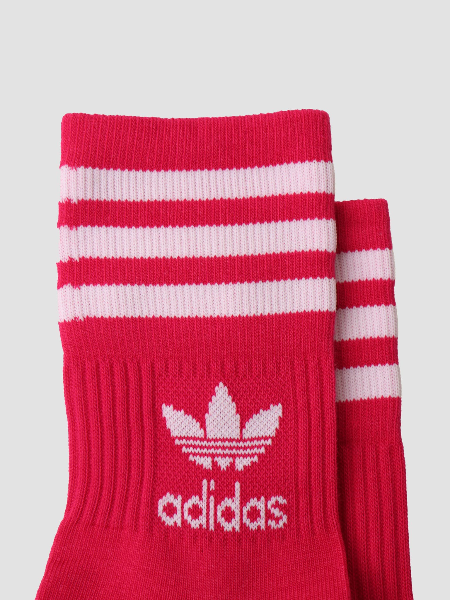 Mid Cut Crew Socks White Bold Pink Bold Red H32335