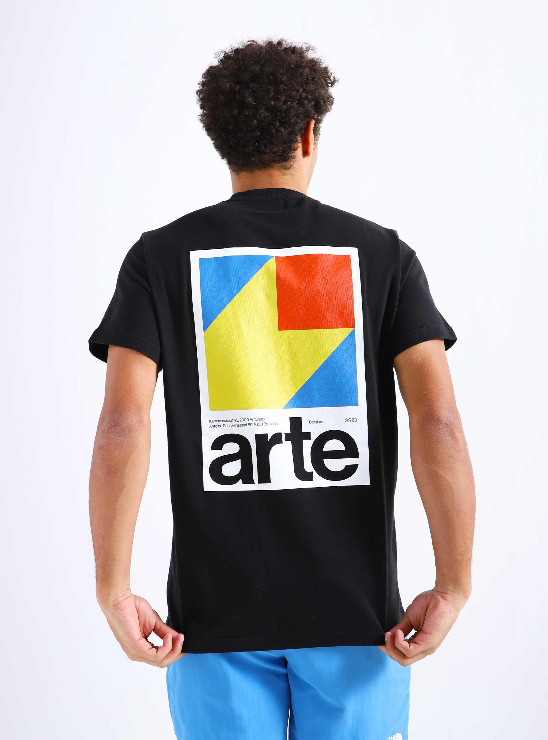Taut Back Y Print T-shirt Black SS23-009T