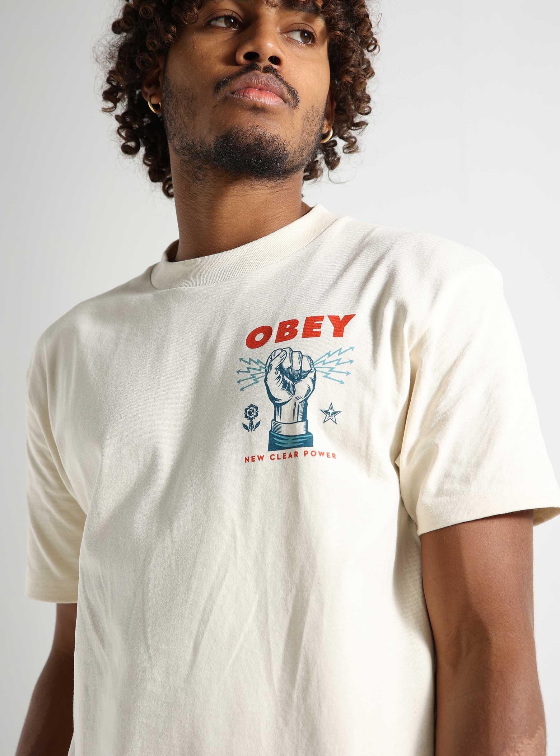 Obey New Clear Power T-shirt Cream 165263779-CRM