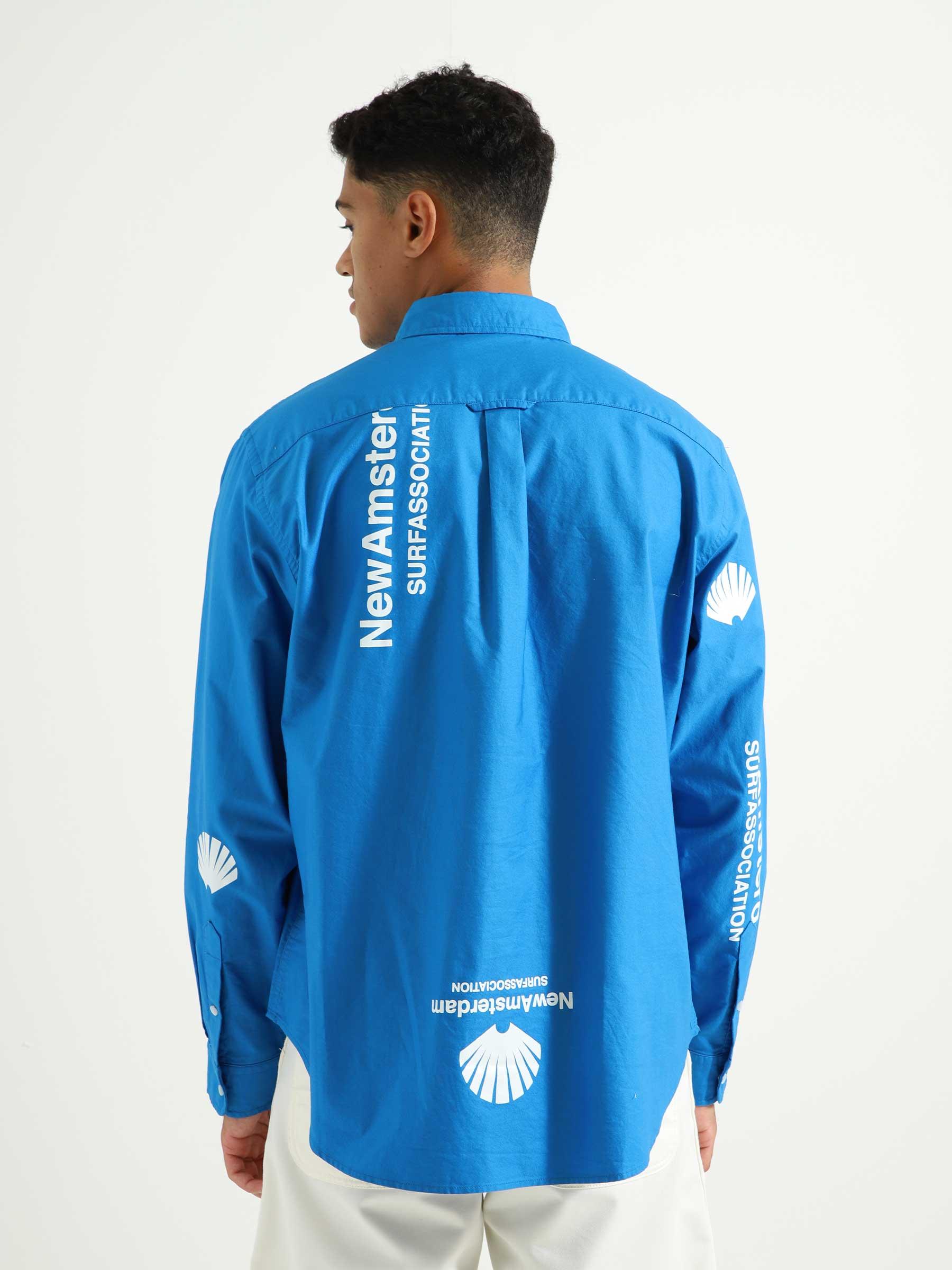 Logo Beach Shirt Blue 2302042001