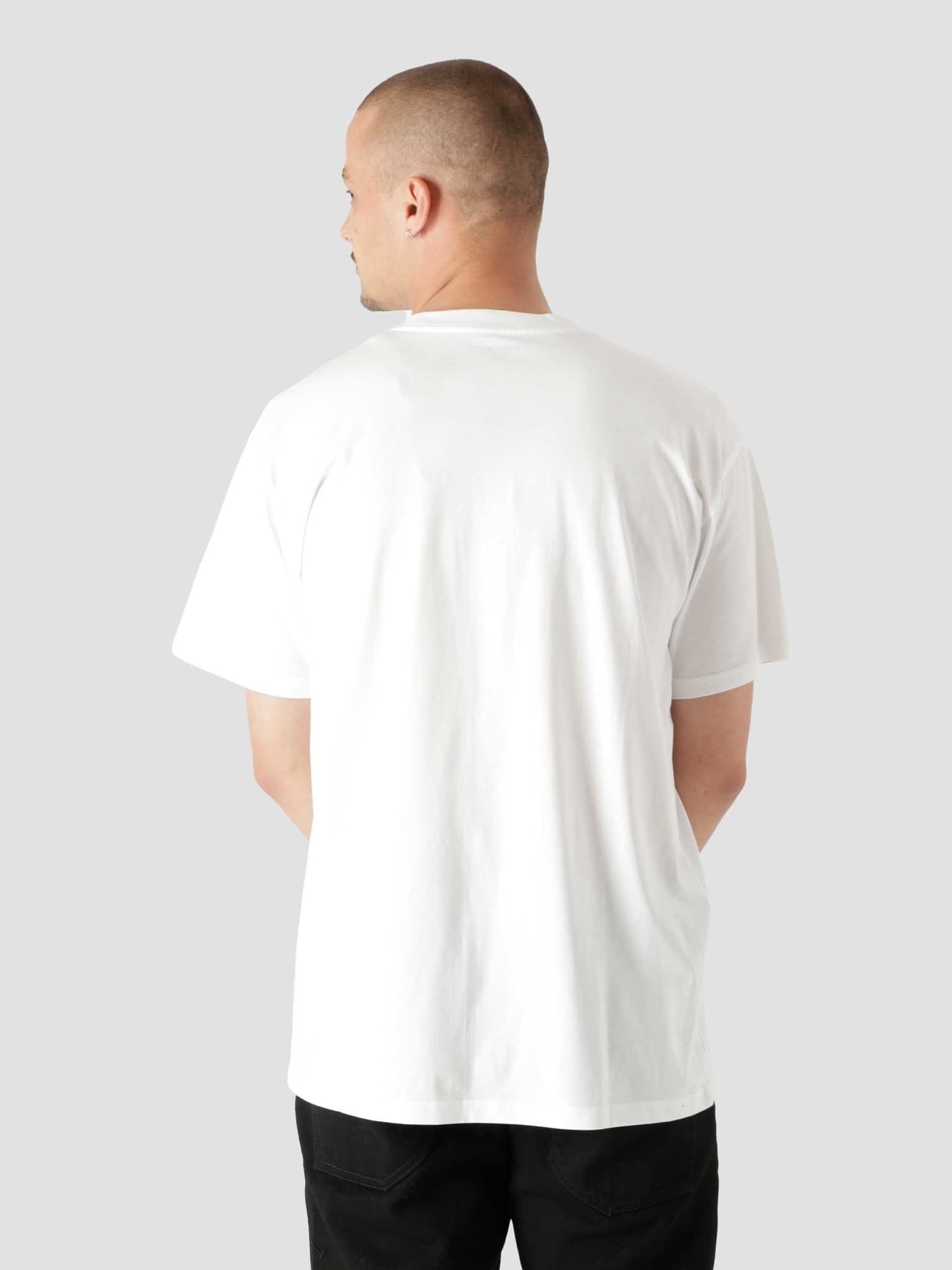 Script Embroidery T-Shirt White Black I025778