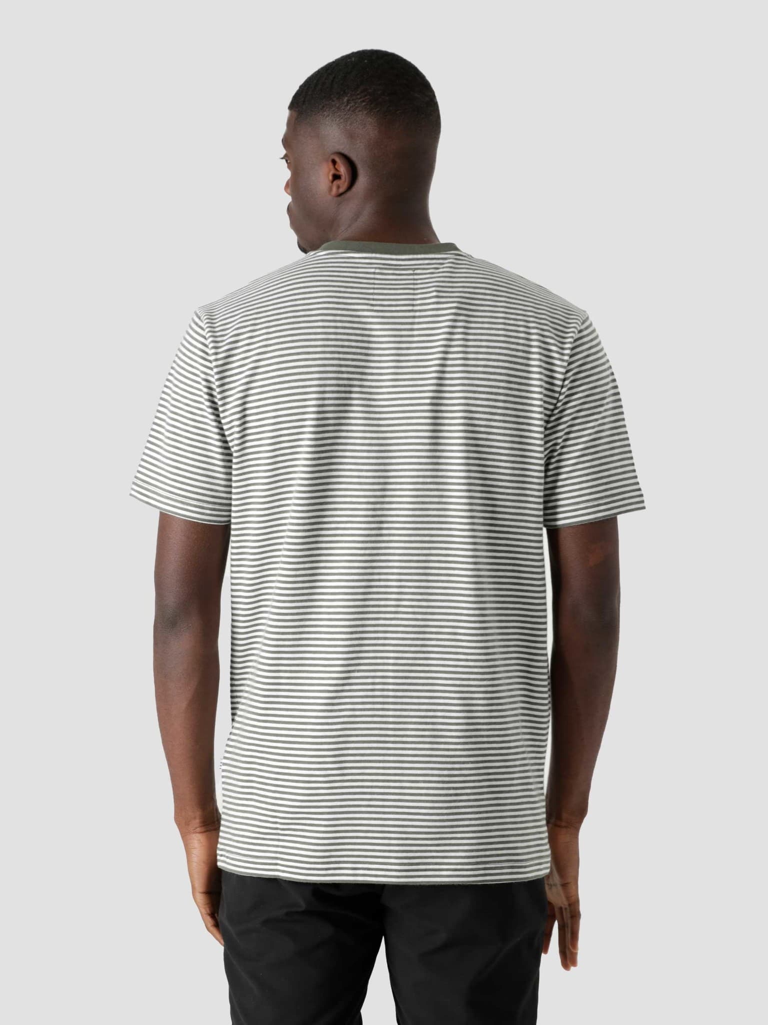 QB601 Stripe T-shirt Green White