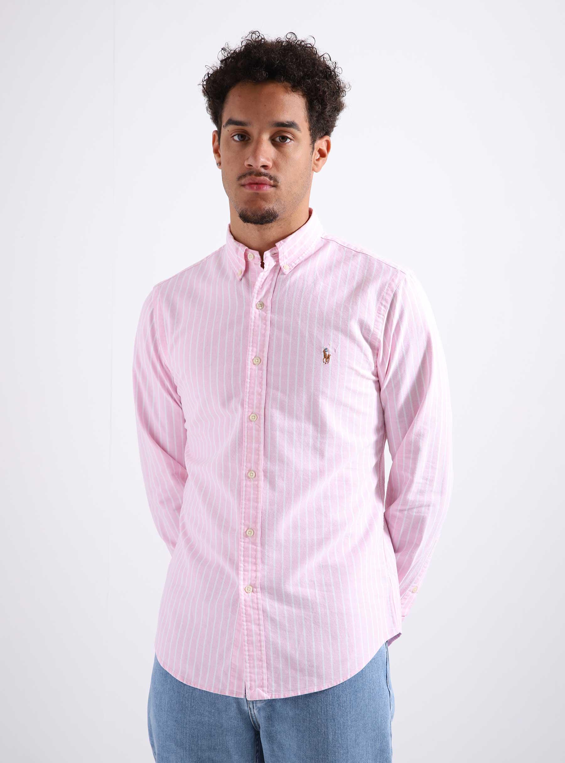 Long Sleeve Sport Shirt 4330B Pink White 710829448002