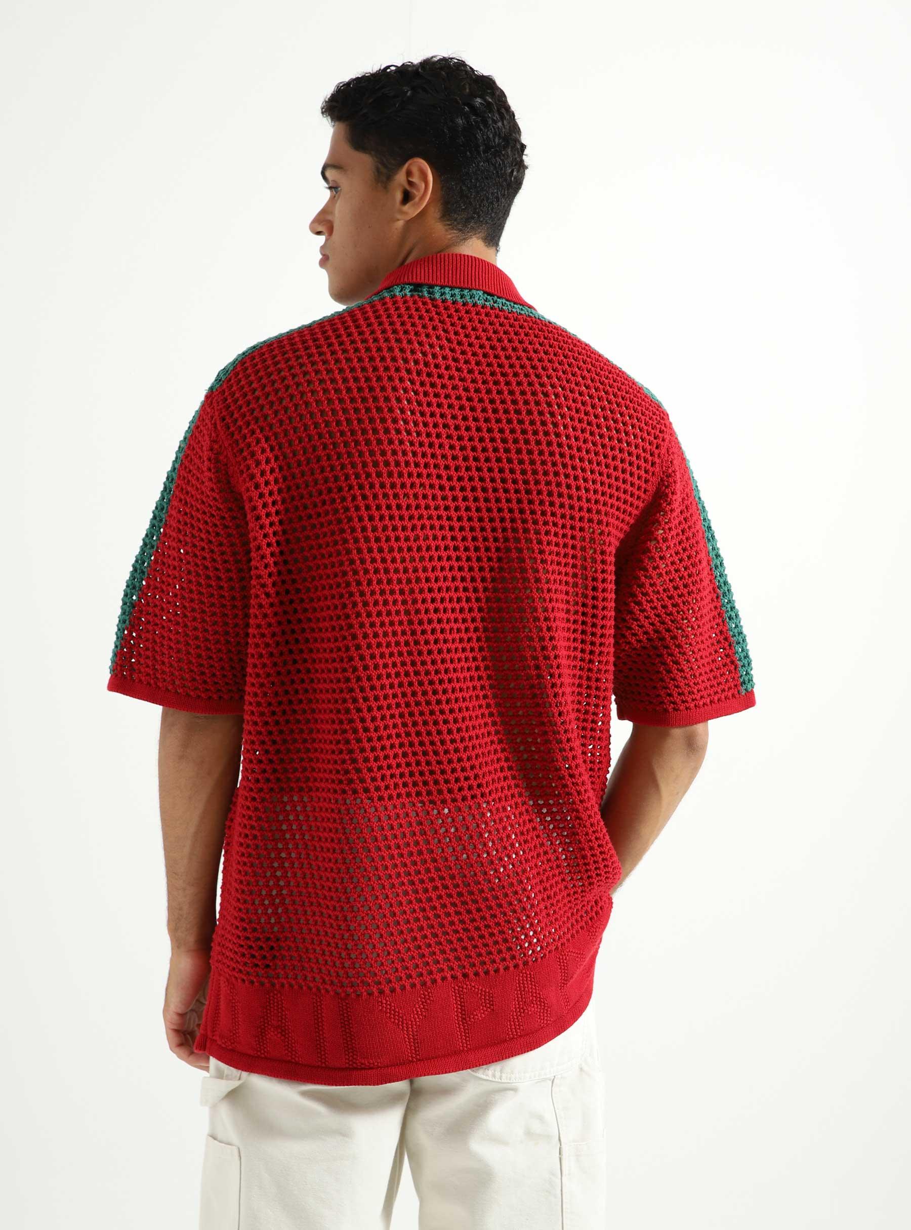 Petiri Shirt Samba Red Bosphorus Green 2311025
