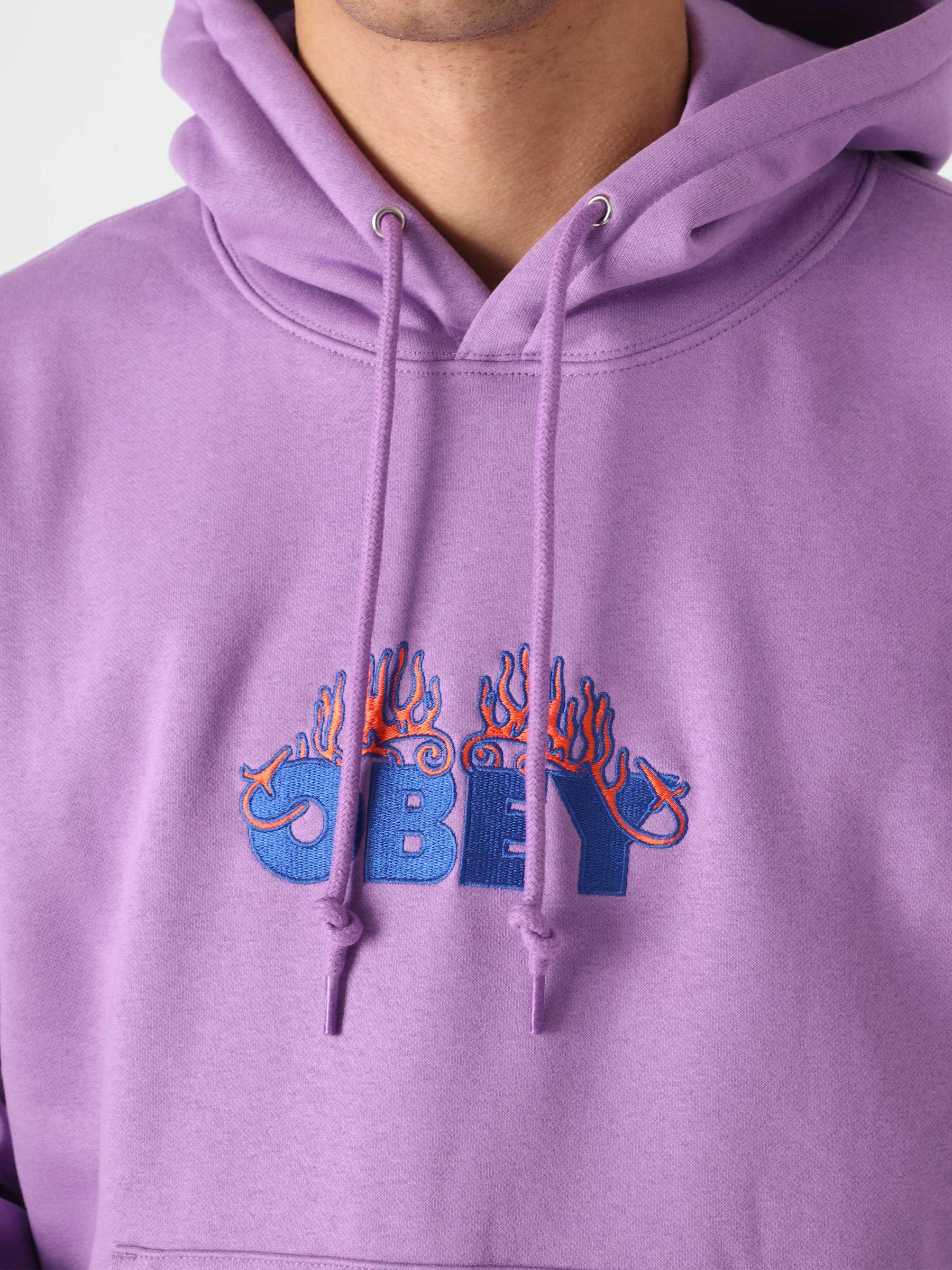 Obey Flames Hoody Orchid 112470143
