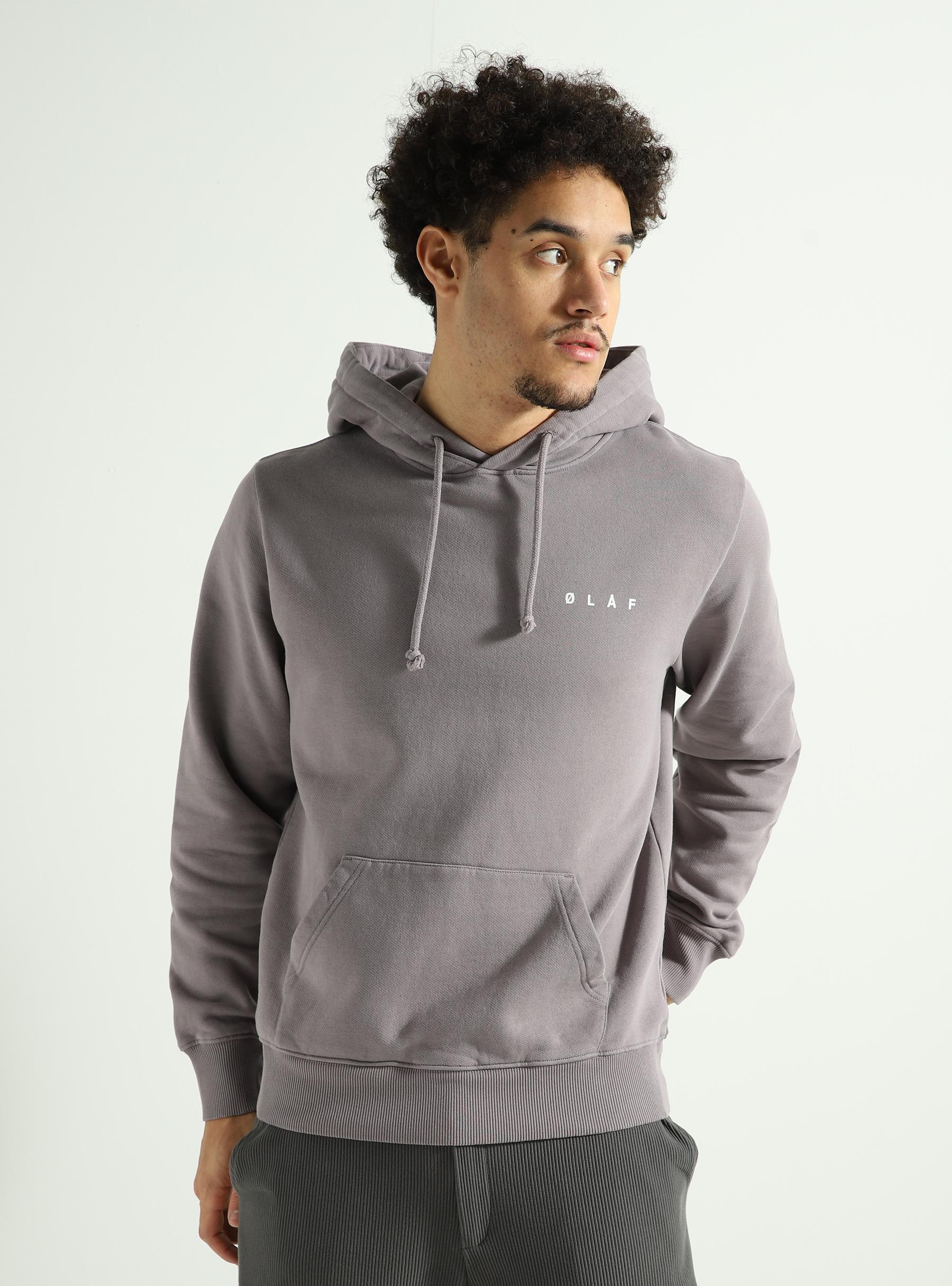 Pixelated Face Hoodie Stone Grey M160211