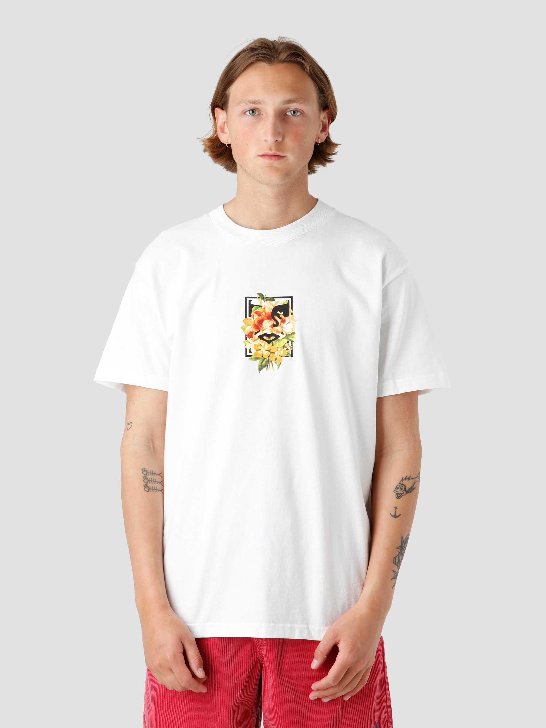 Obey Floral Icon Face T-shirt White 165263026