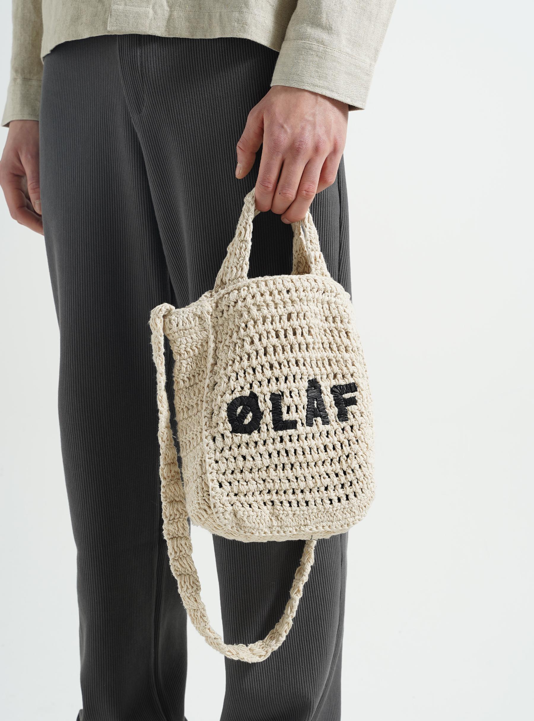 Mini Crochet Tote Bag Off White A160823