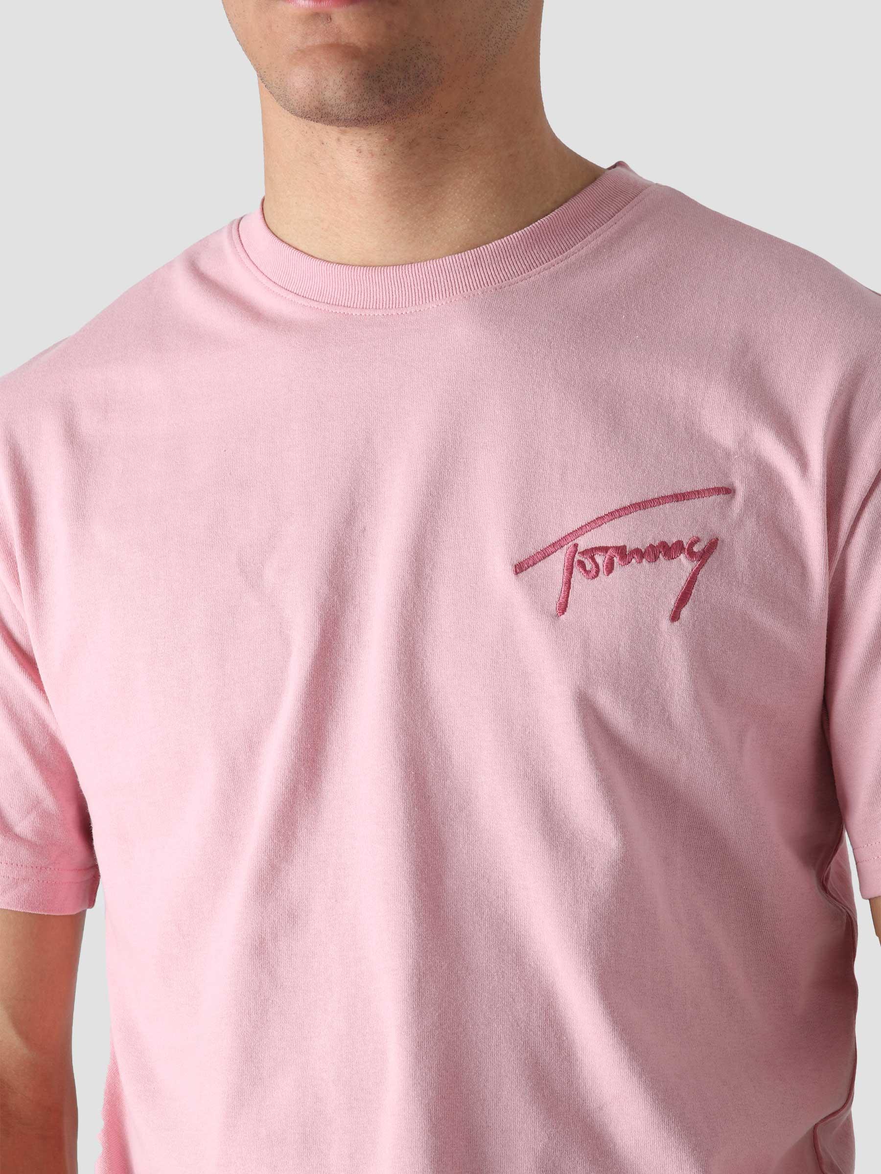 TJM Tommy Signature T-Shirt Broadway Pink DM0DM12419TH9