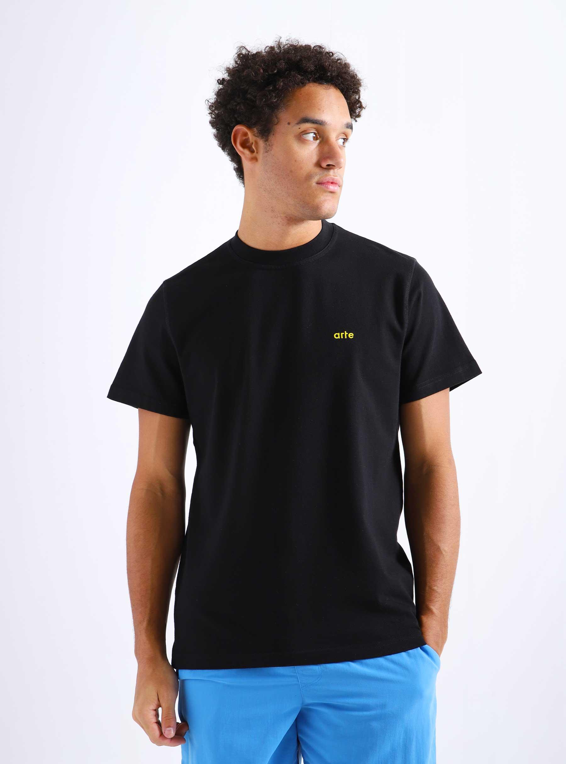 Taut Back Y Print T-shirt Black SS23-009T