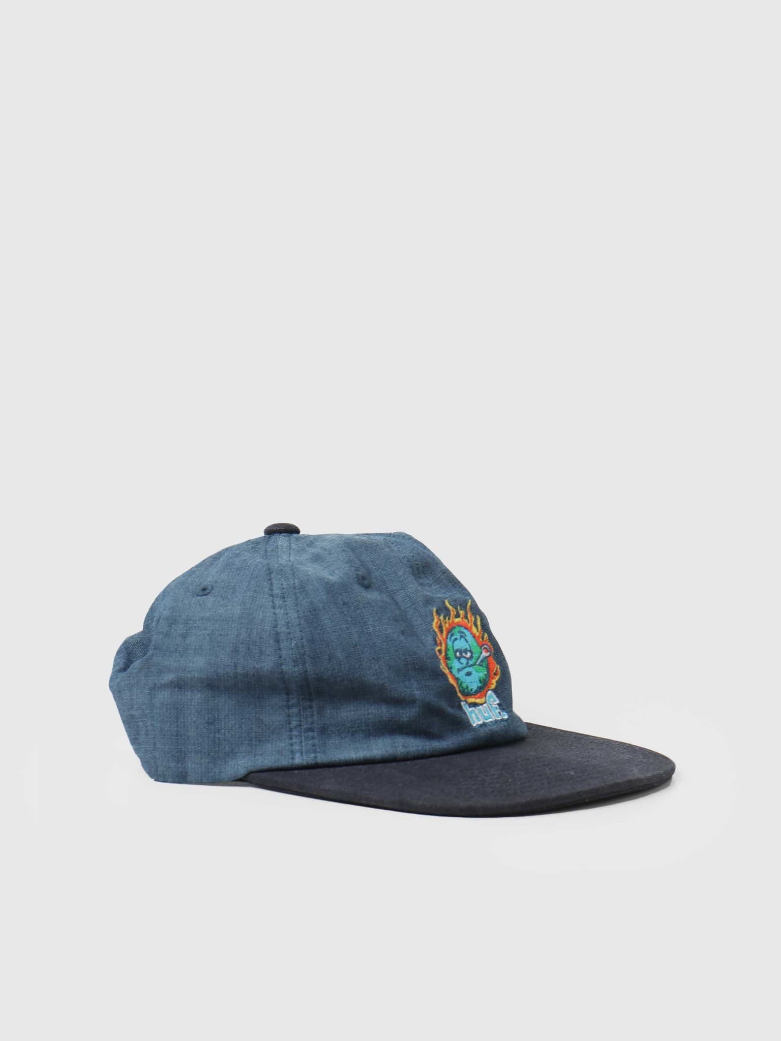 Global Warming 6 Panel Hat Blue Chambray HT00553