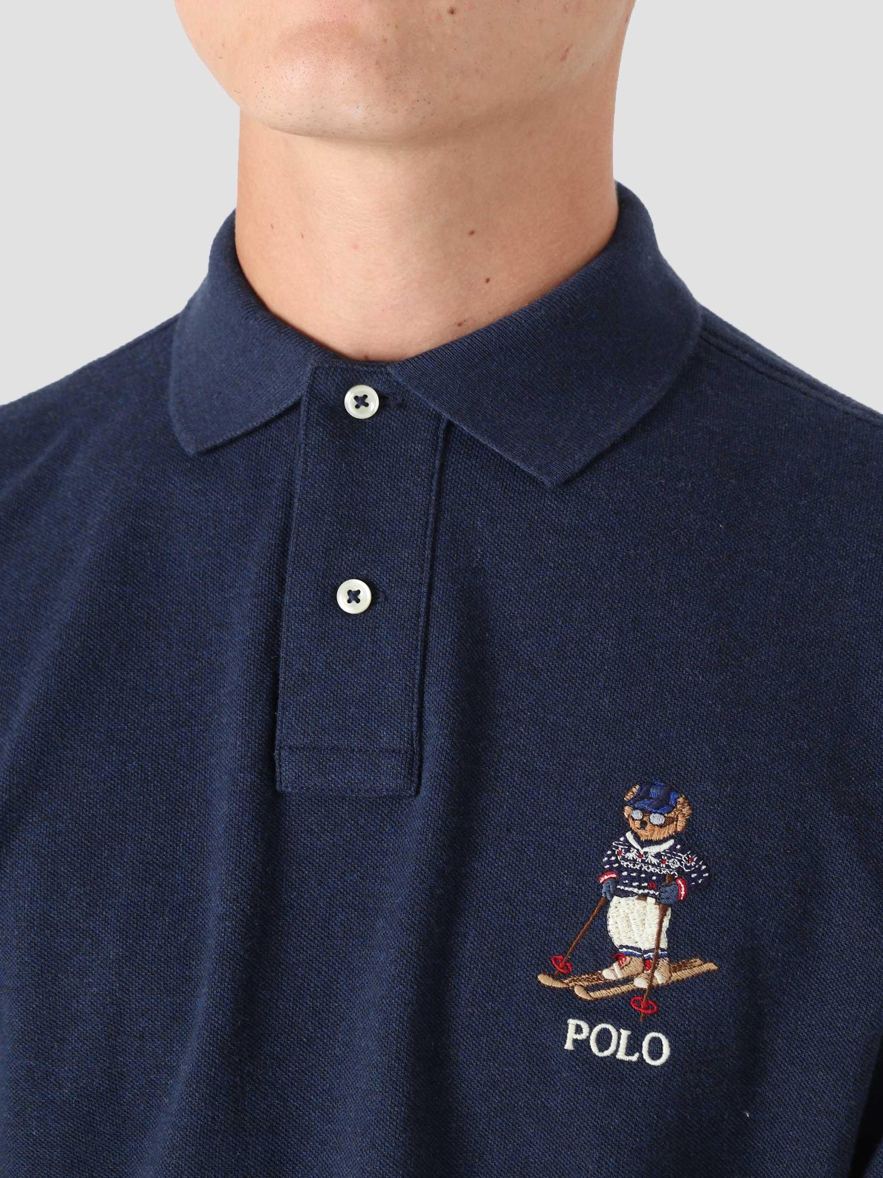 20-1 Mesh Long Sleeve Polo Shirt Medieval Blue Heather 710853322001