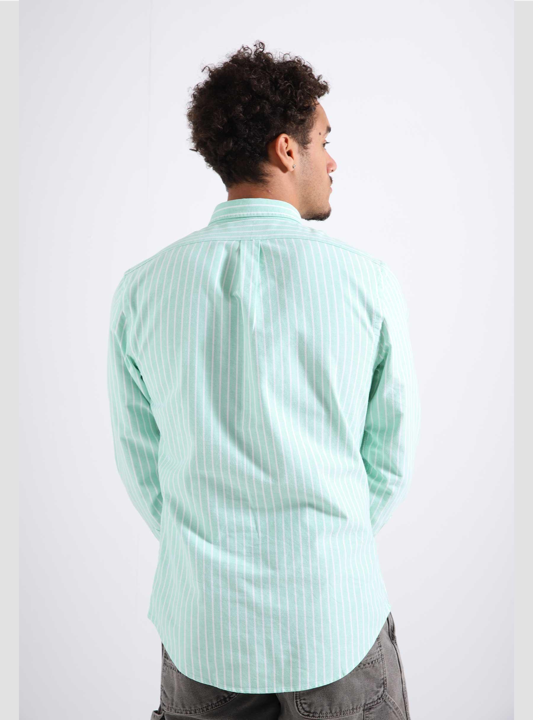 Long Sleeve Sport Shirt 4330C Green White 710829448010