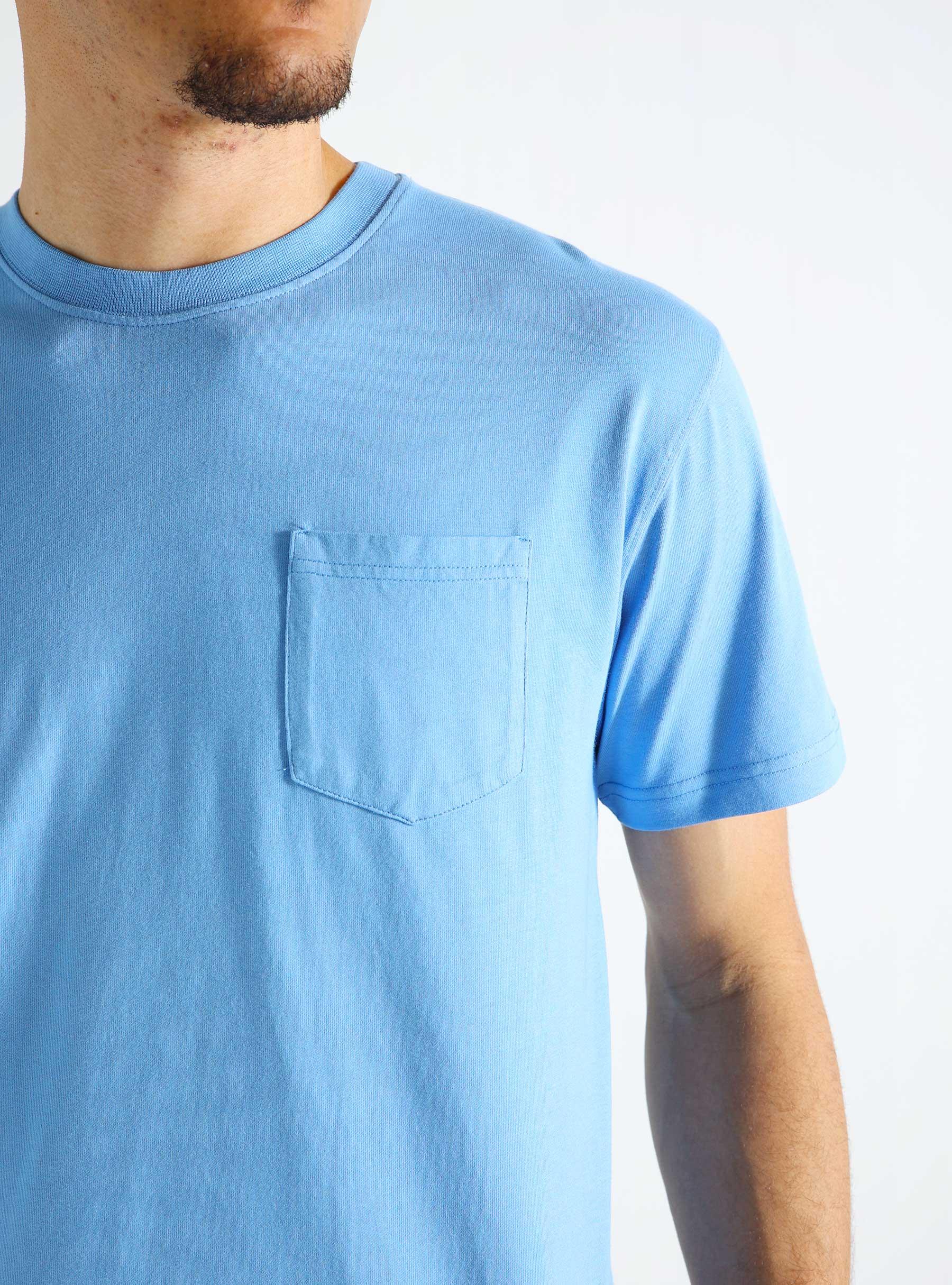 Pocket T-shirt Au Plat Cotton Single Jersey Resort Blue F0218