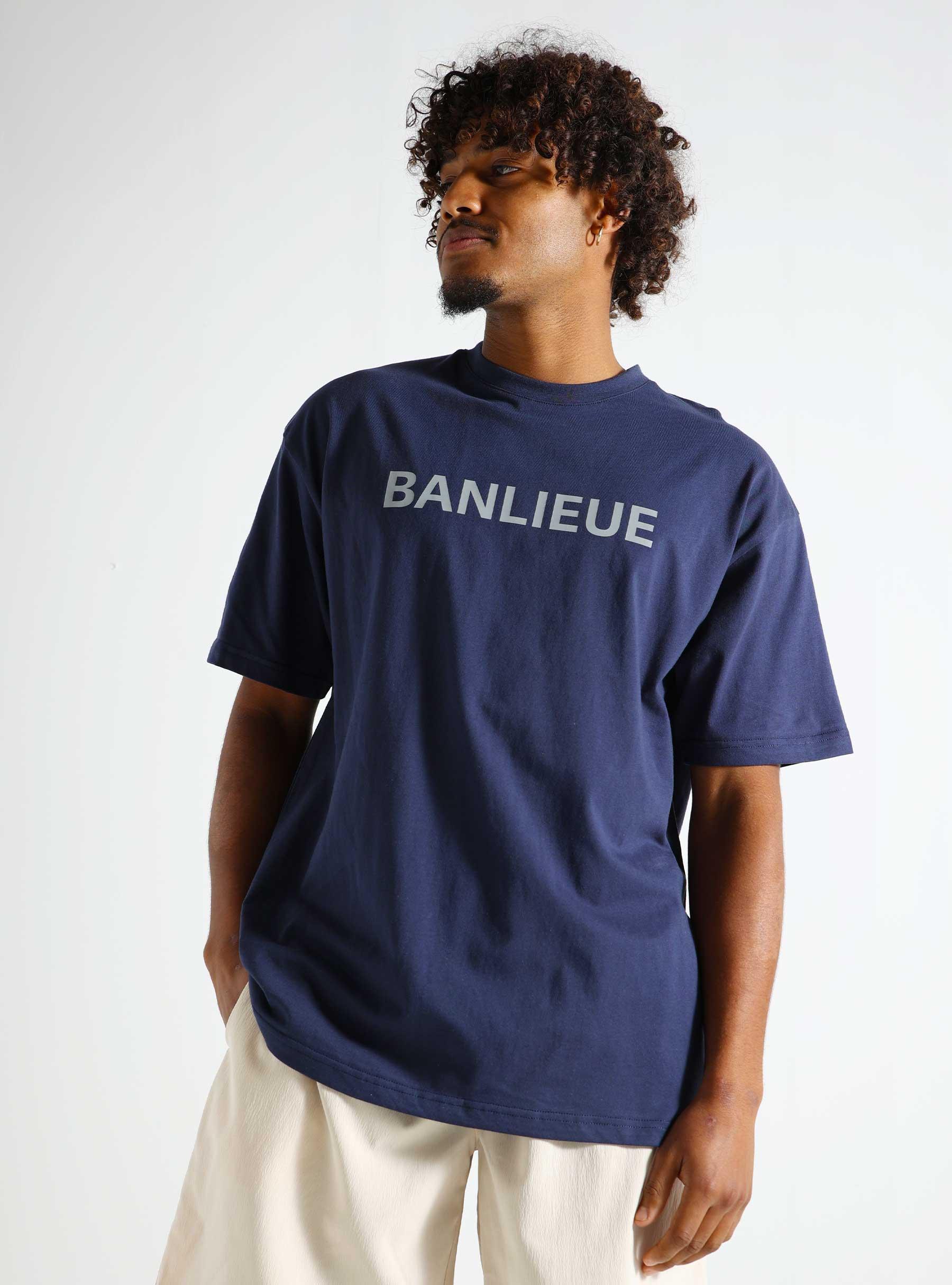 B+ Reflective Print T-Shirt Navy BPLUS- FW23-TS05