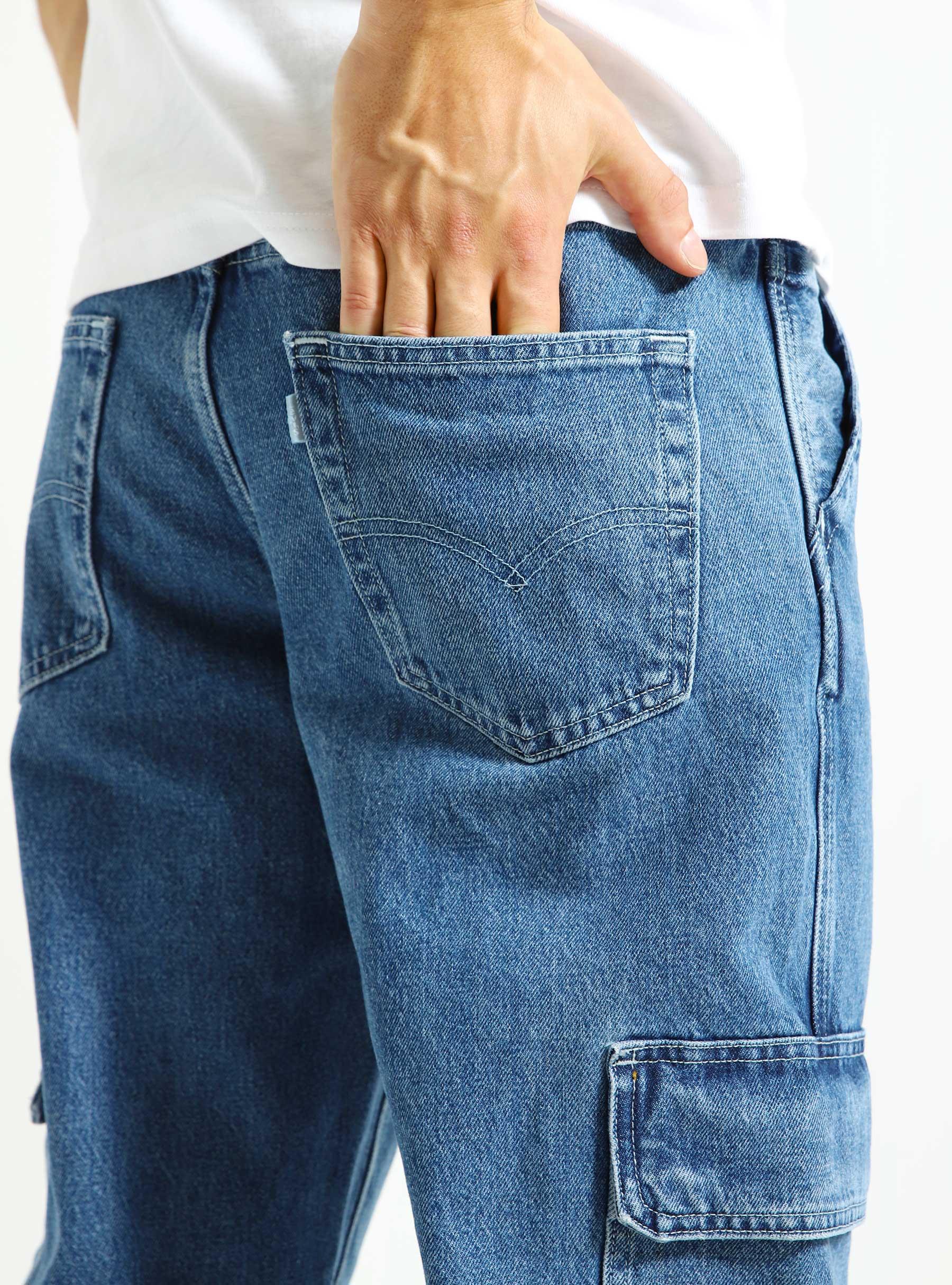 Levis Silvertab Loose Cargo Jeans Indigo Worn In - Freshcotton
