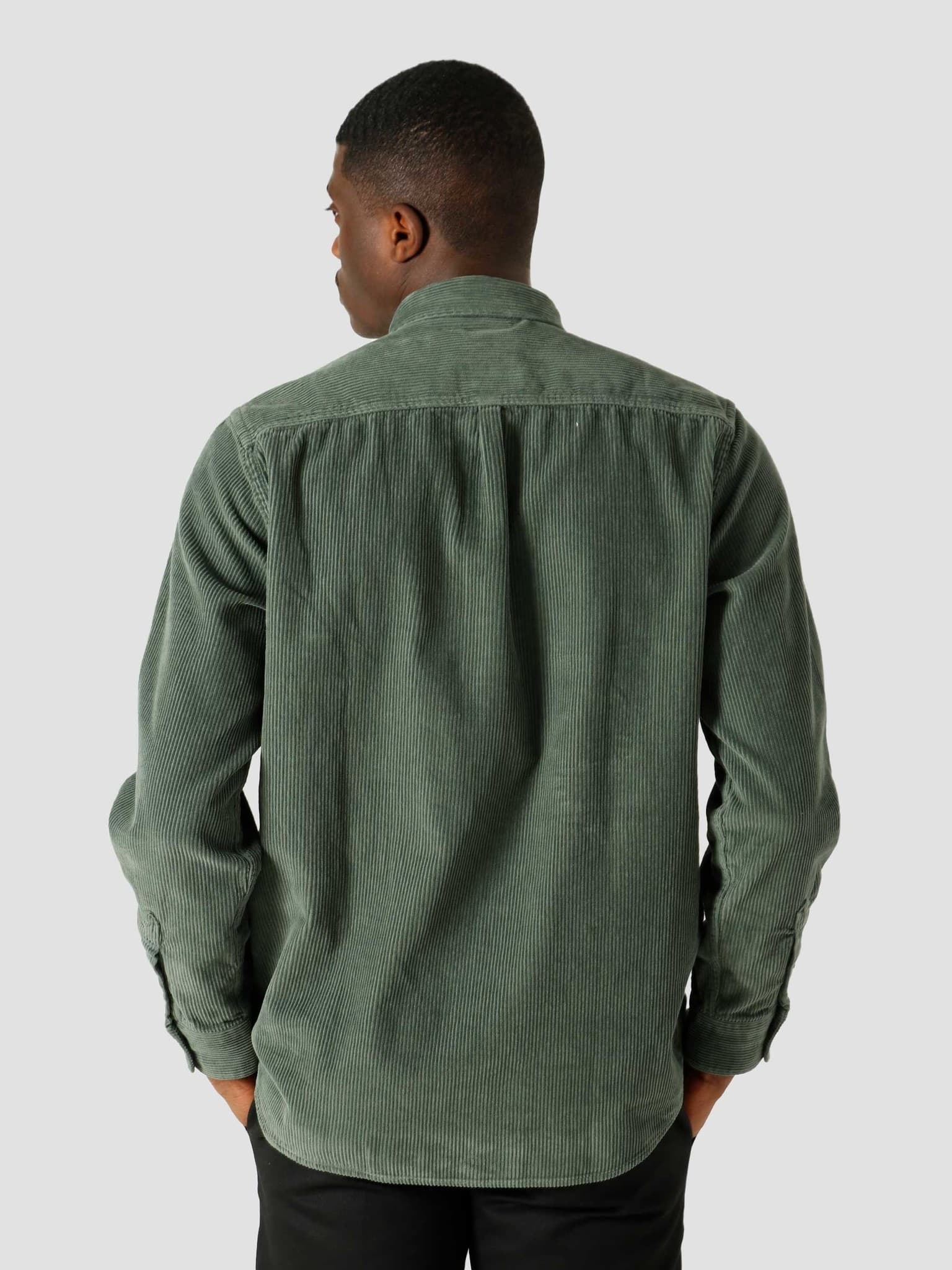 QB41 Cord Shirt Olive Green