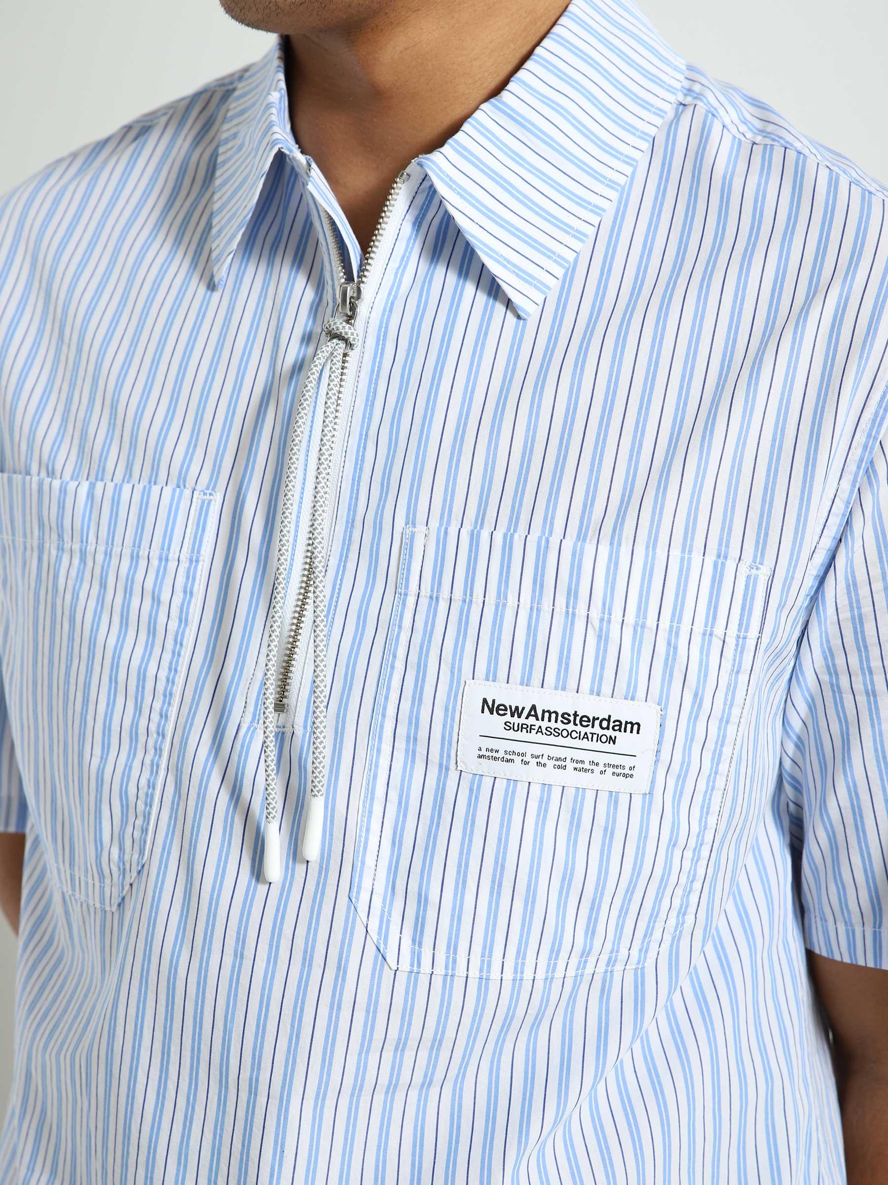 Work Shirt Coral Blue White 2302039001
