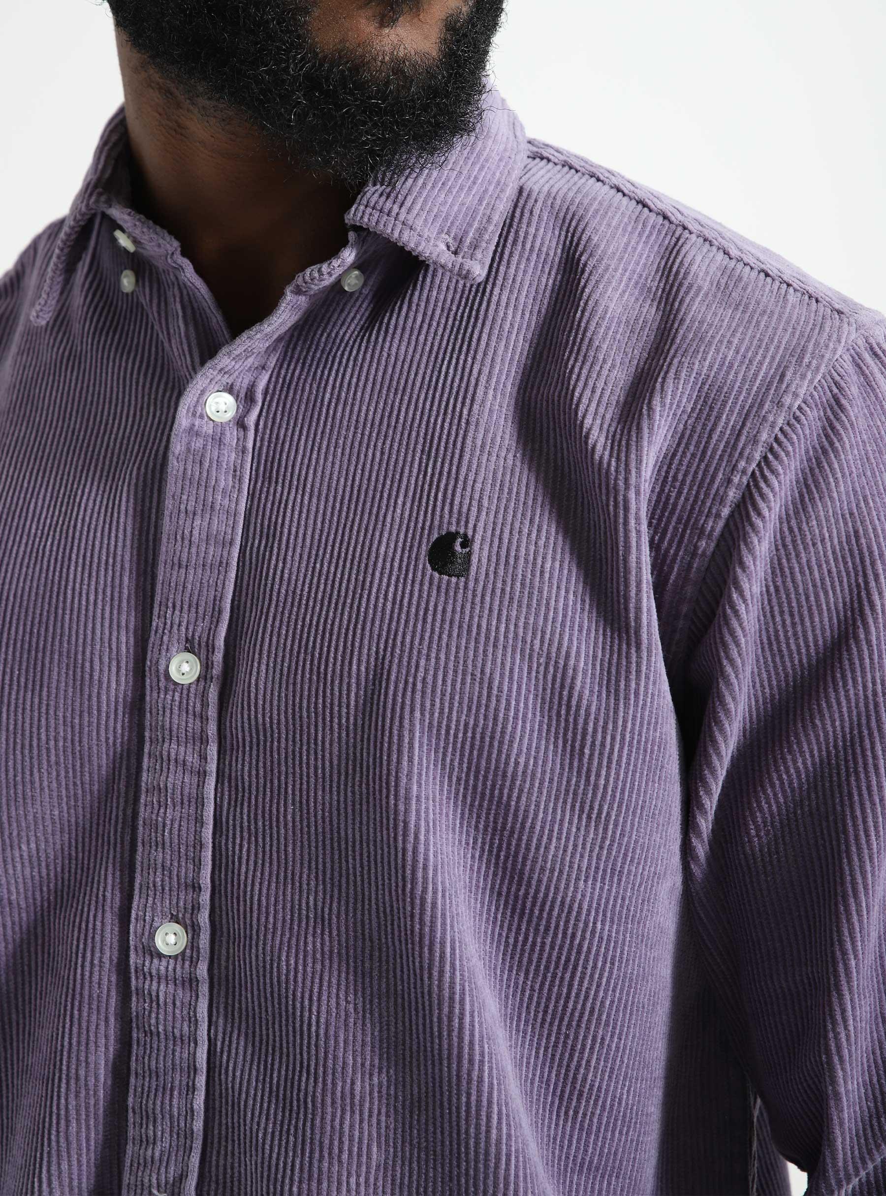 Madison Cord Shirt Glassy Purple Black I029958-1QUXX