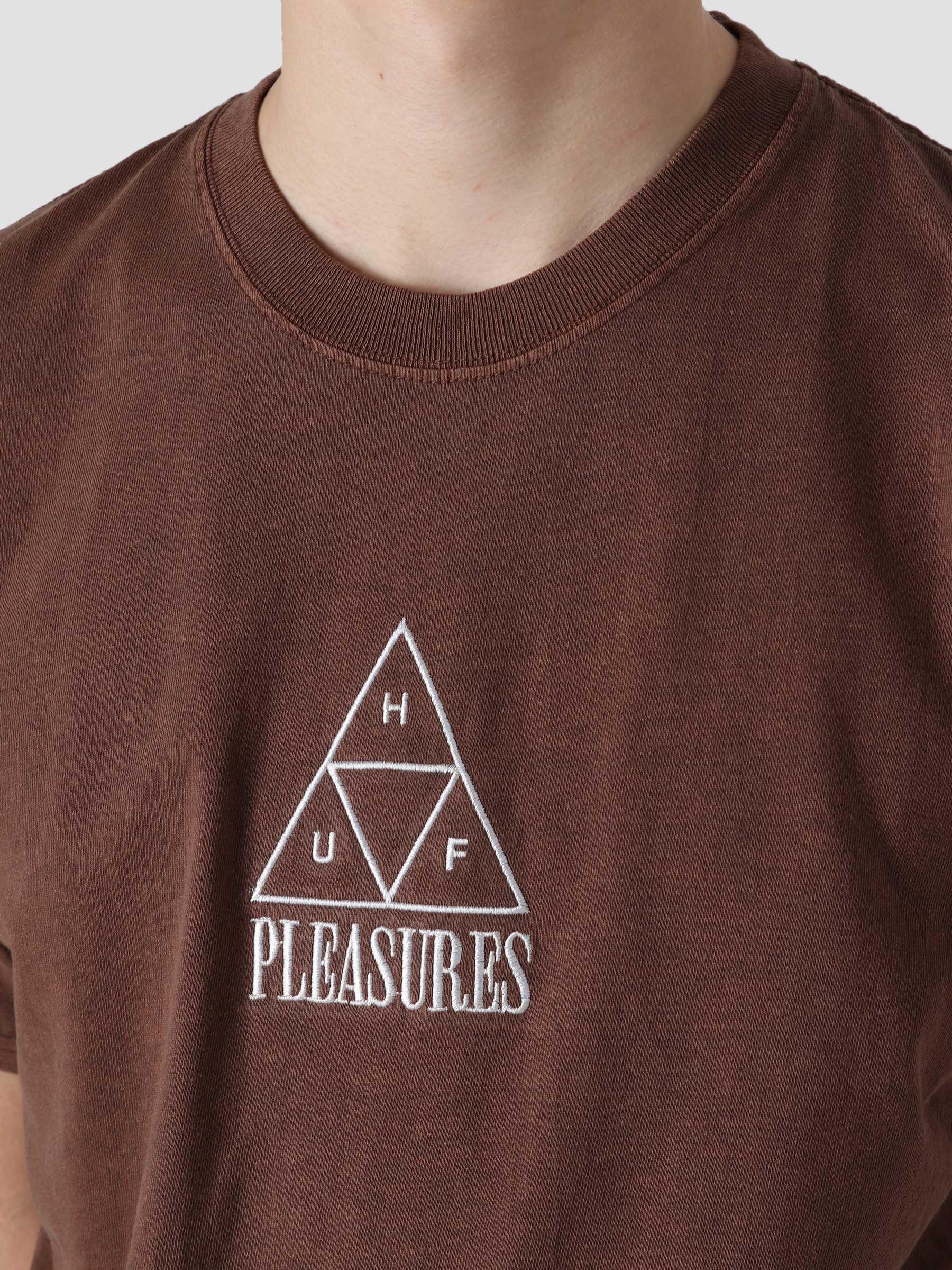 Huf X Pleasures Dyed S/S T-Shirt Brown TS01807