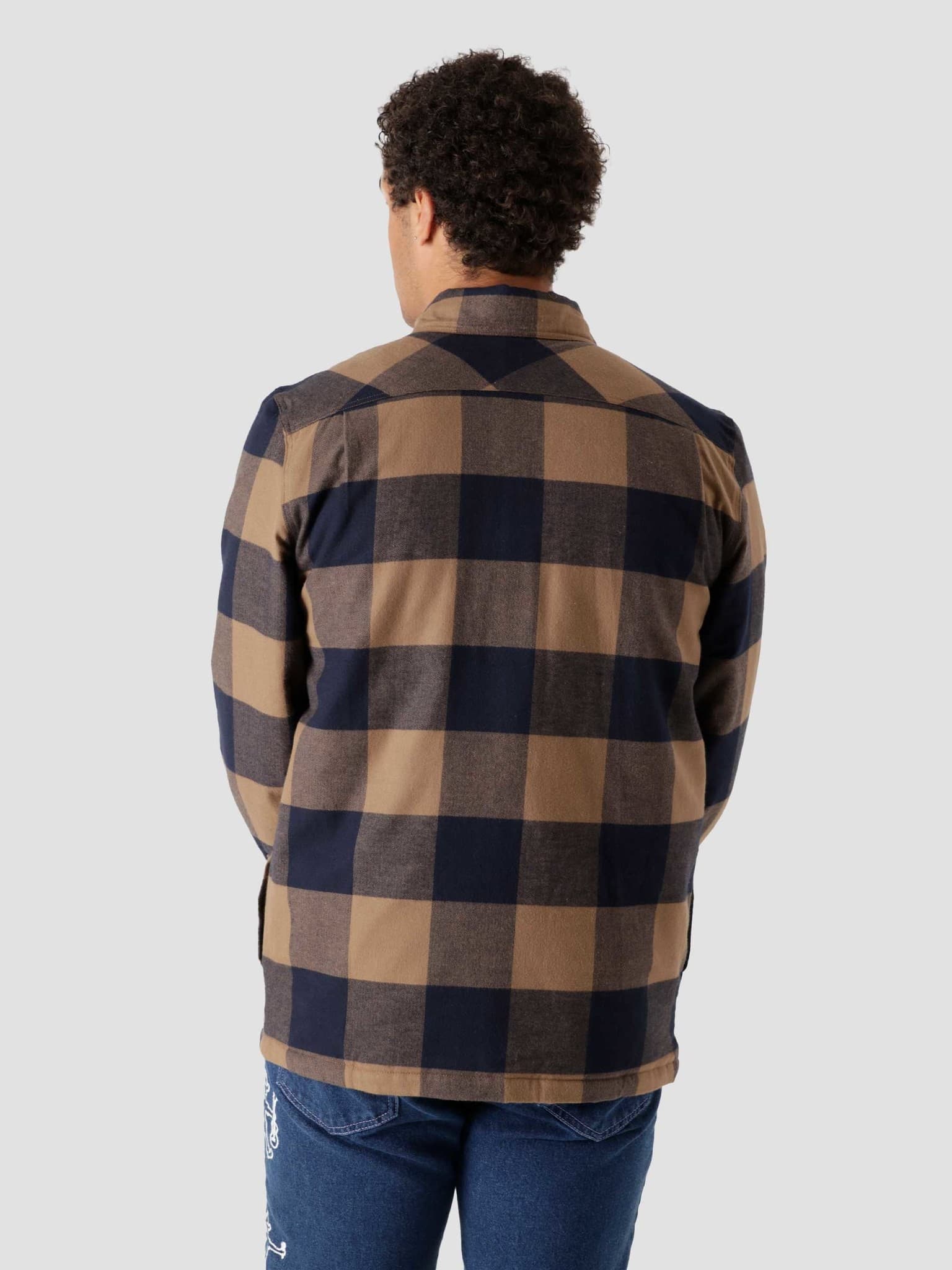 M's Insulated Organic Cotton MW Fjord Flannel Shirt Mountain Plaid: Timber Brown 20385