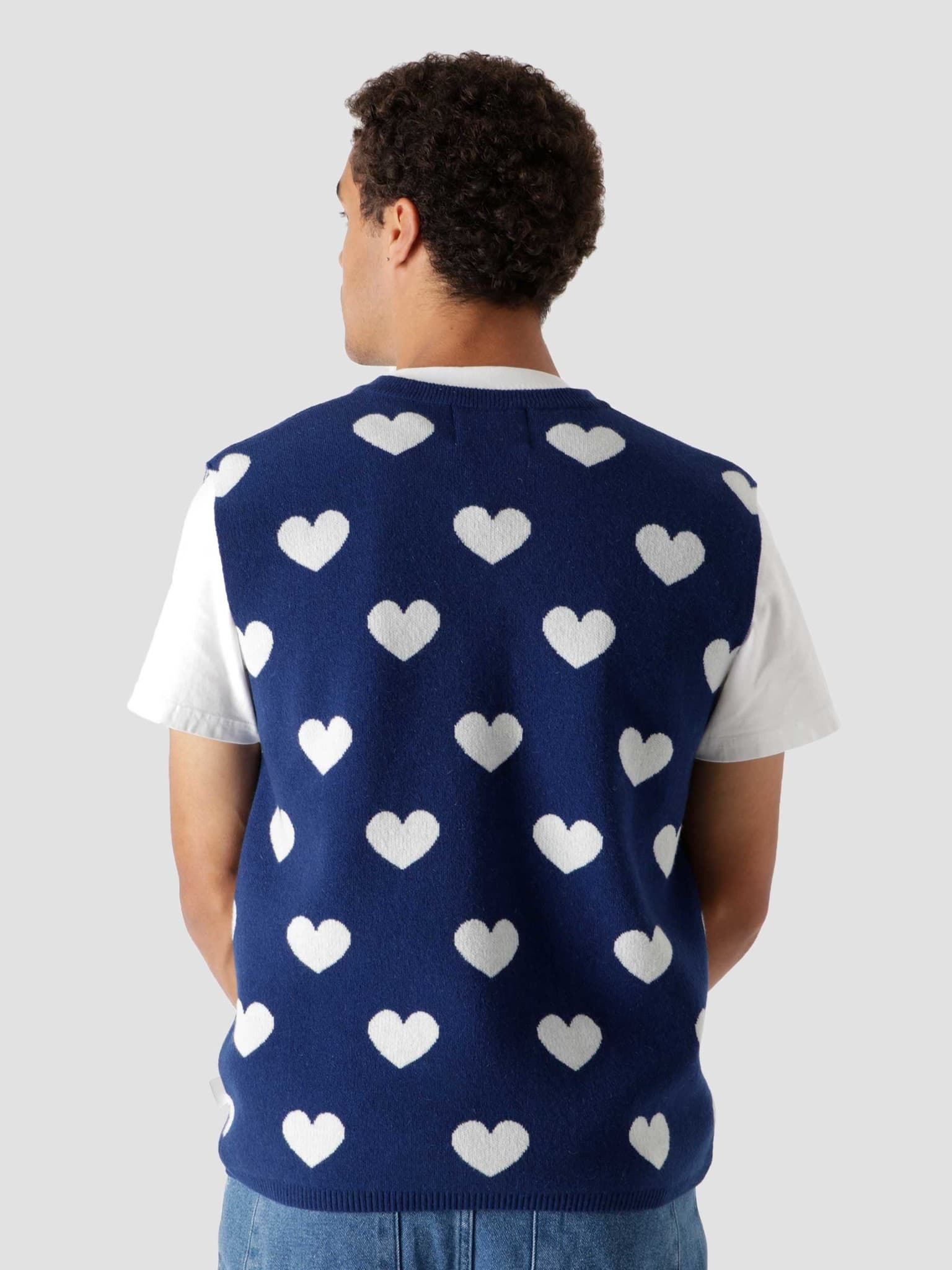 Klimt Heart Knit Blue White AW21-028K
