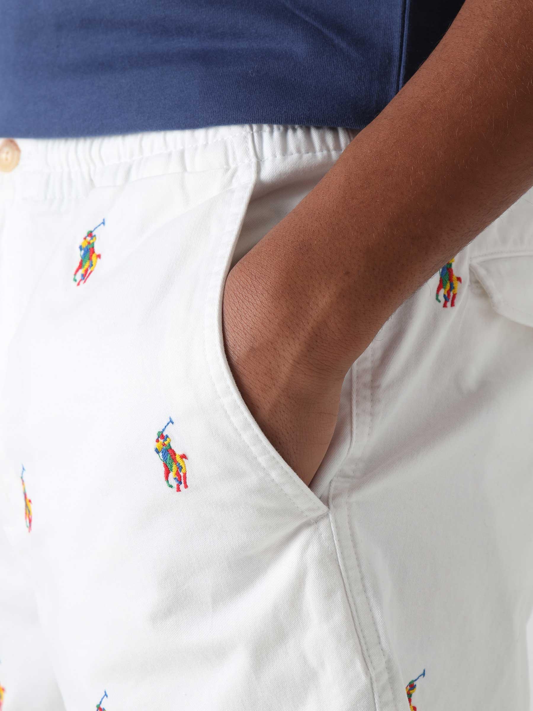 RL Stretch Twill Short White Embroidery 710862778001