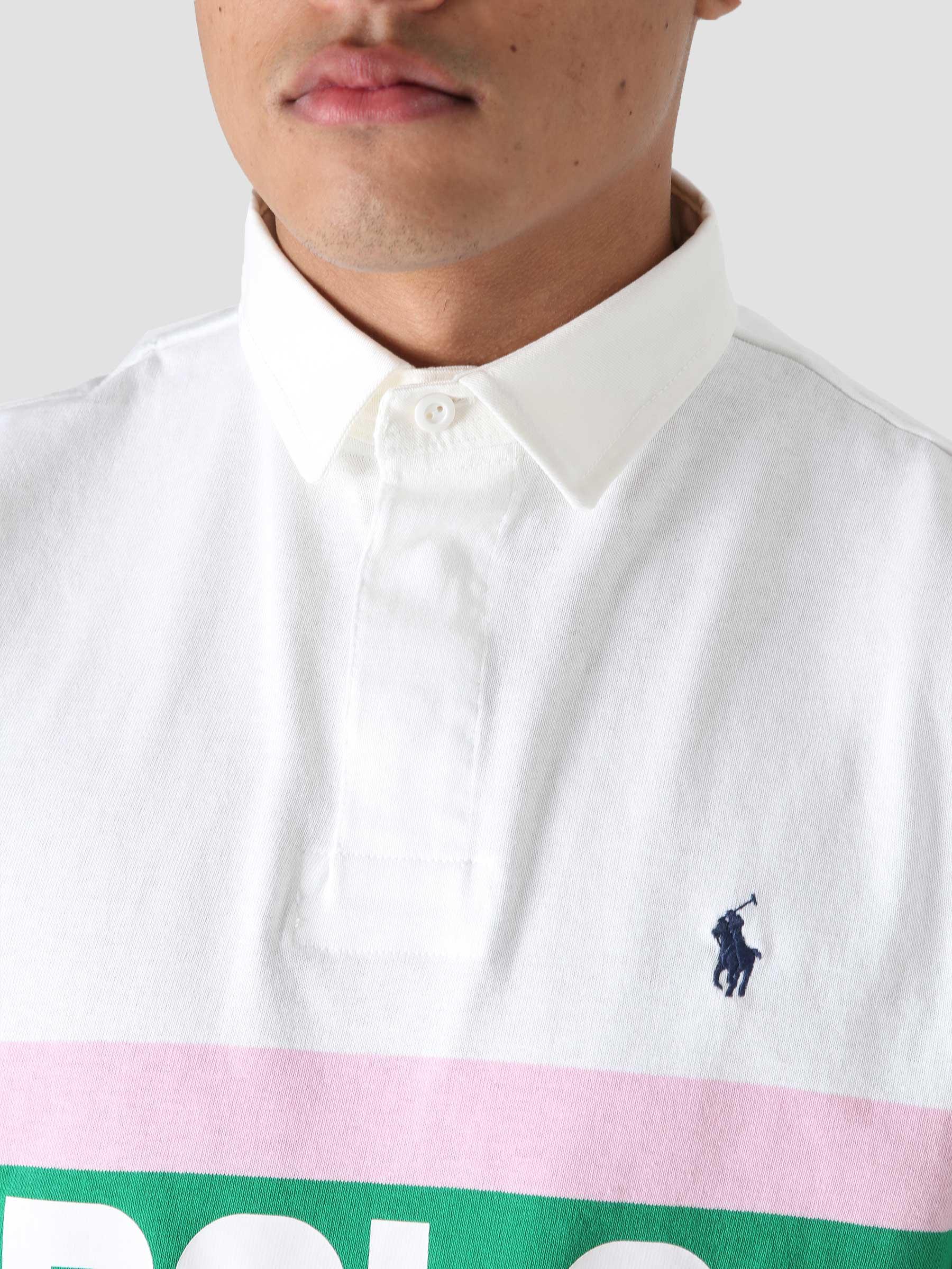 RL Long Sleeve Rugby Polo Classic Oxford White Multi 710865022001
