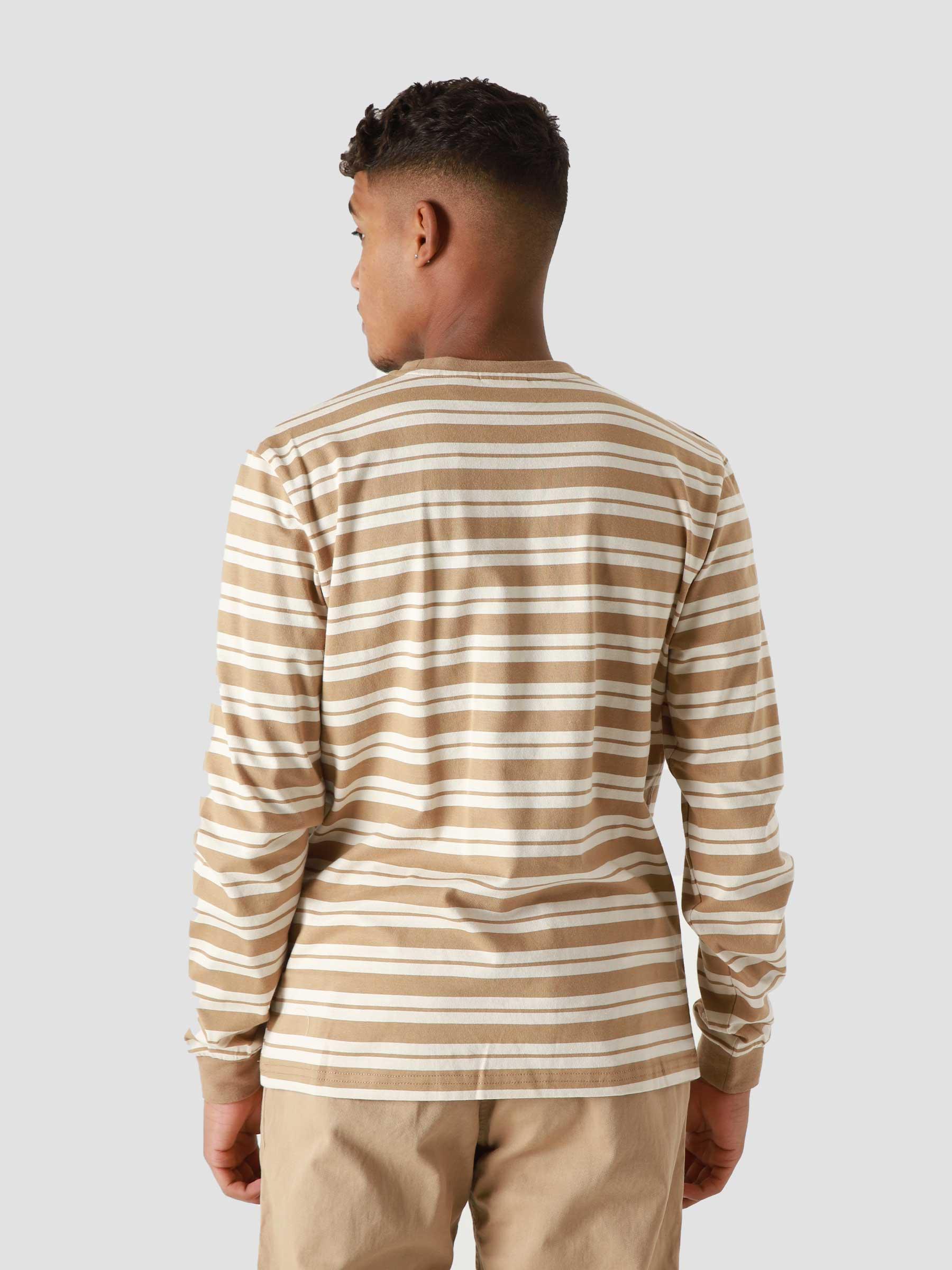 Striped One Point Longsleeve T-Shirt Brown X Ivory GUT-21F012