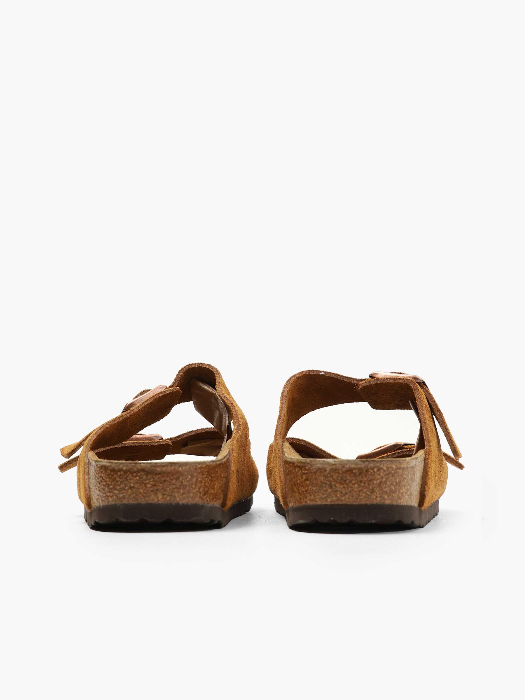 Arizona Suede Leather Slippers Mink 1027082