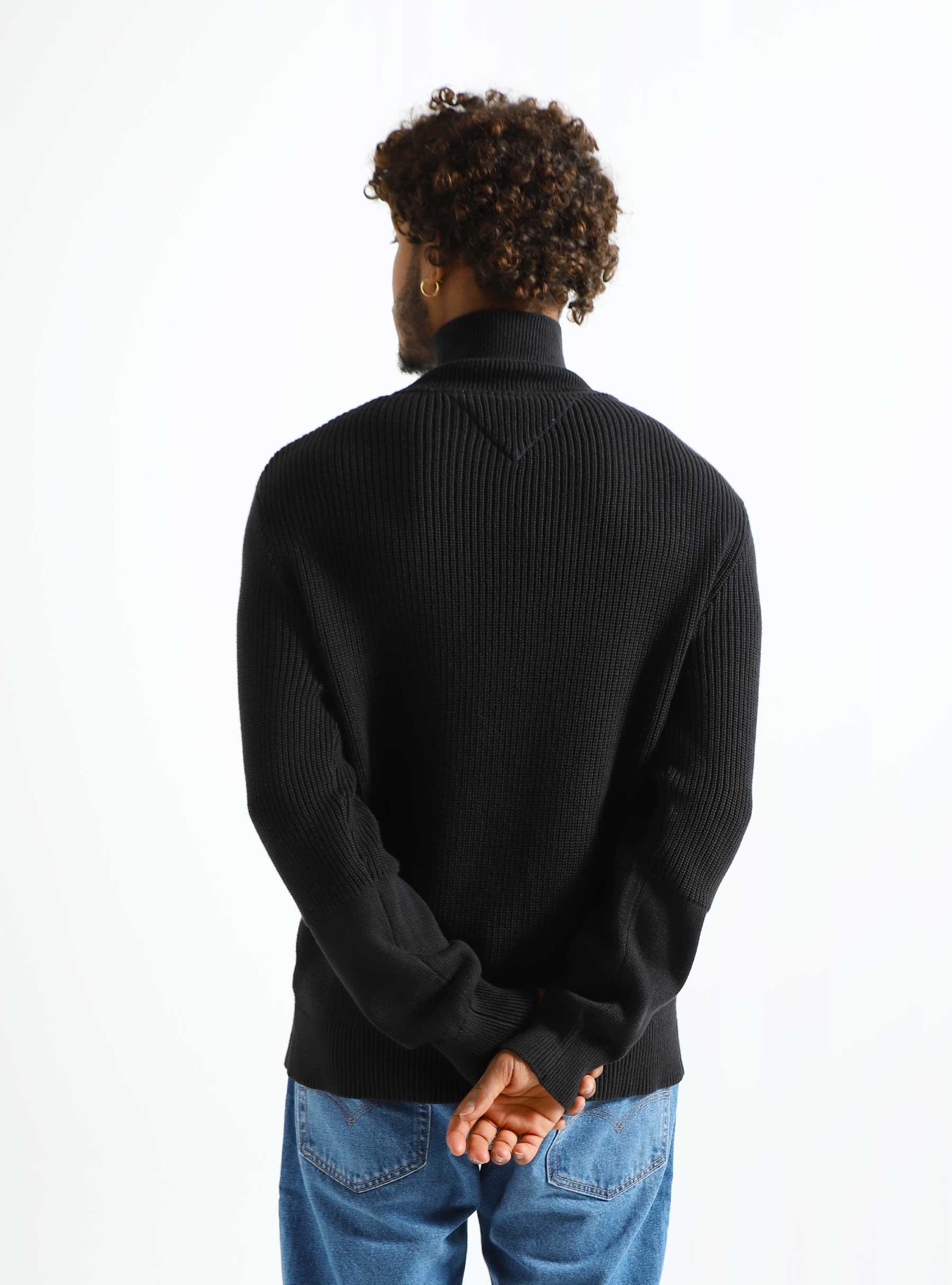 TJM Regular Mix Fabric Sweater Black DM0DM17771-BDS