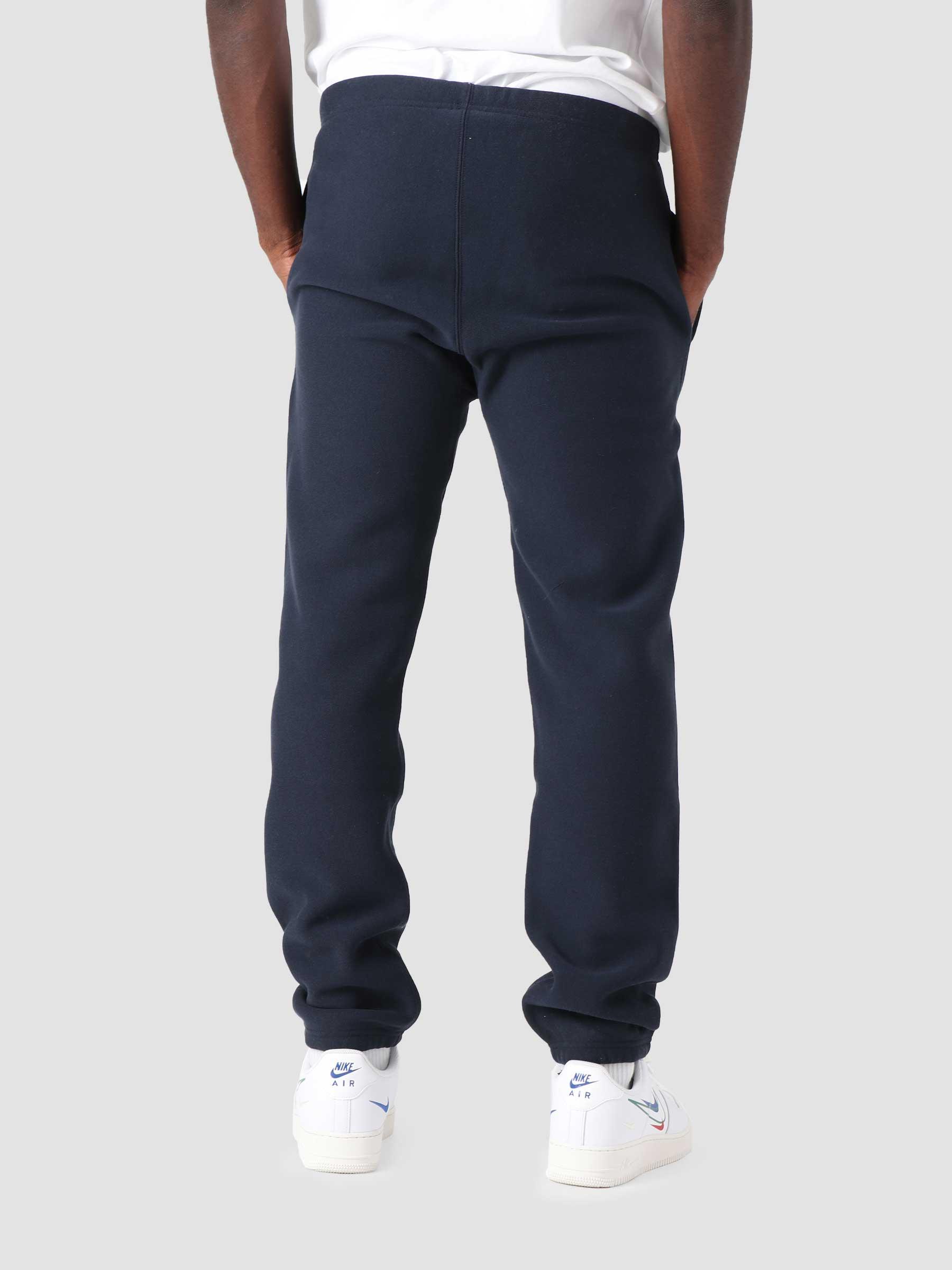 Reverse Weave Soft Fleece Elastic Cuff Pants Navy COKFQ7-BS501