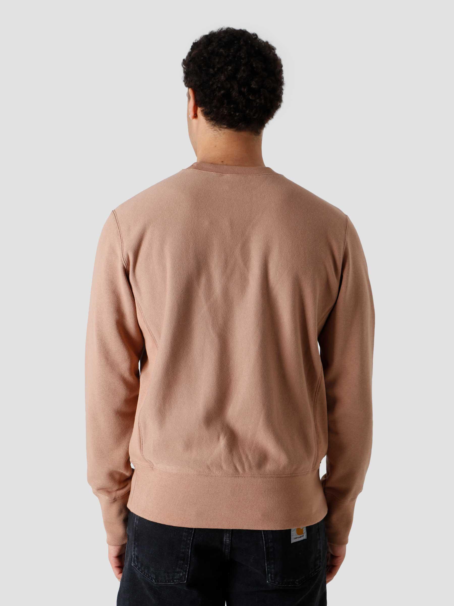 Reverse Weave Soft Microsanded on Backside Crewneck Sweatshirt Brown 217223-MS036