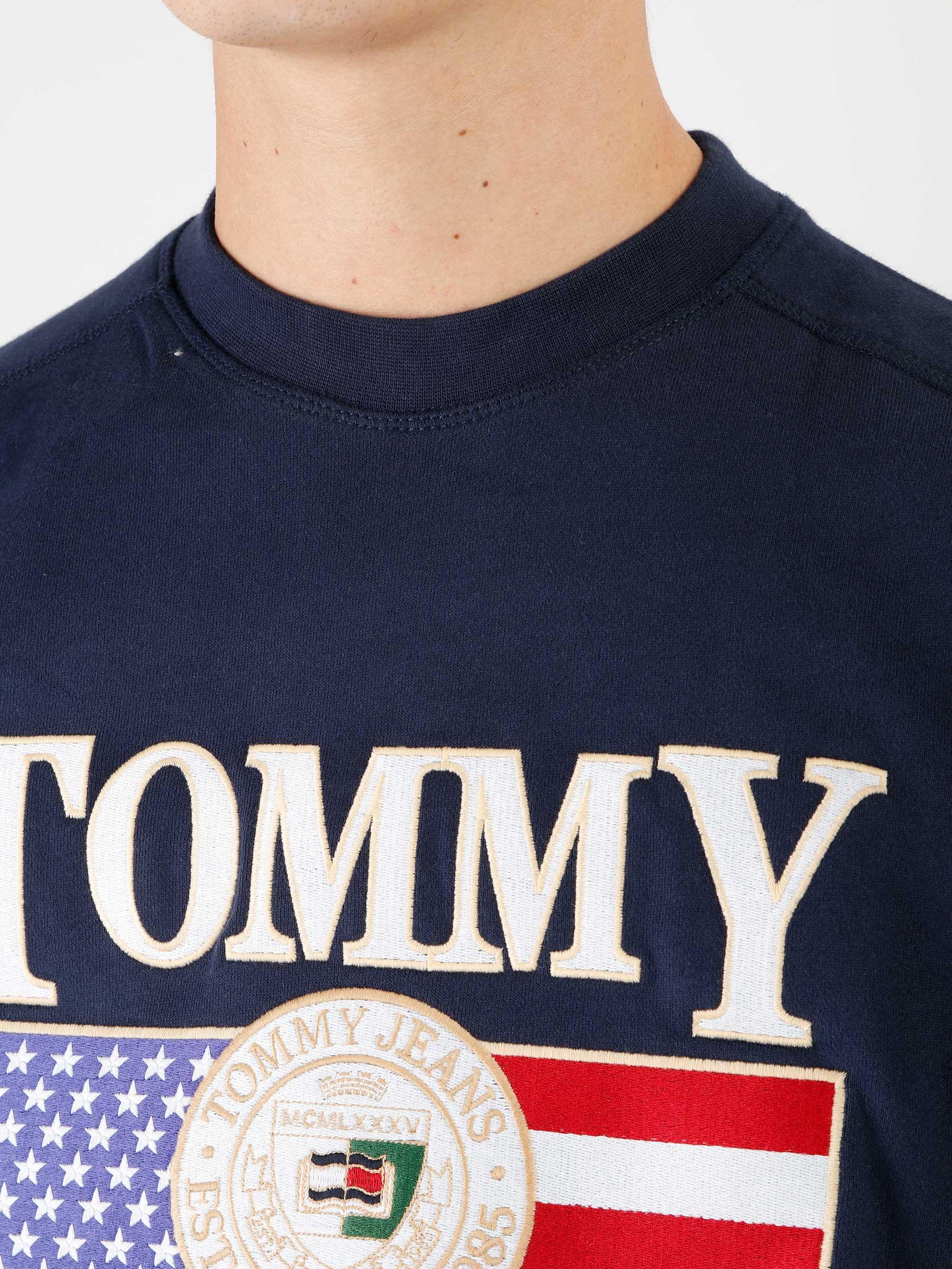 Tommy Jeans TJM Boxy TJ Luxe Crewneck Twilight Navy - Freshcotton