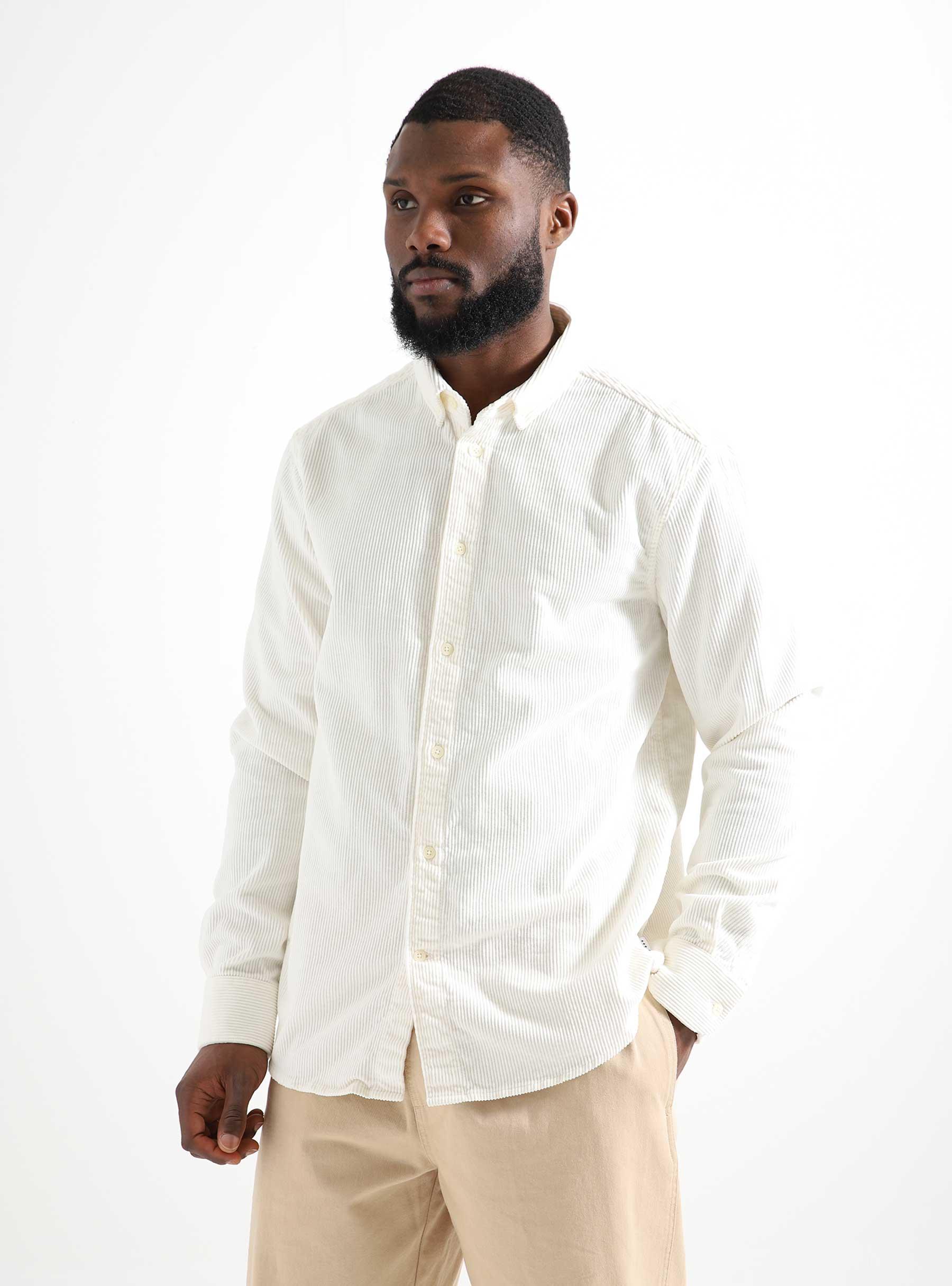 QB41 Cord Shirt Off White