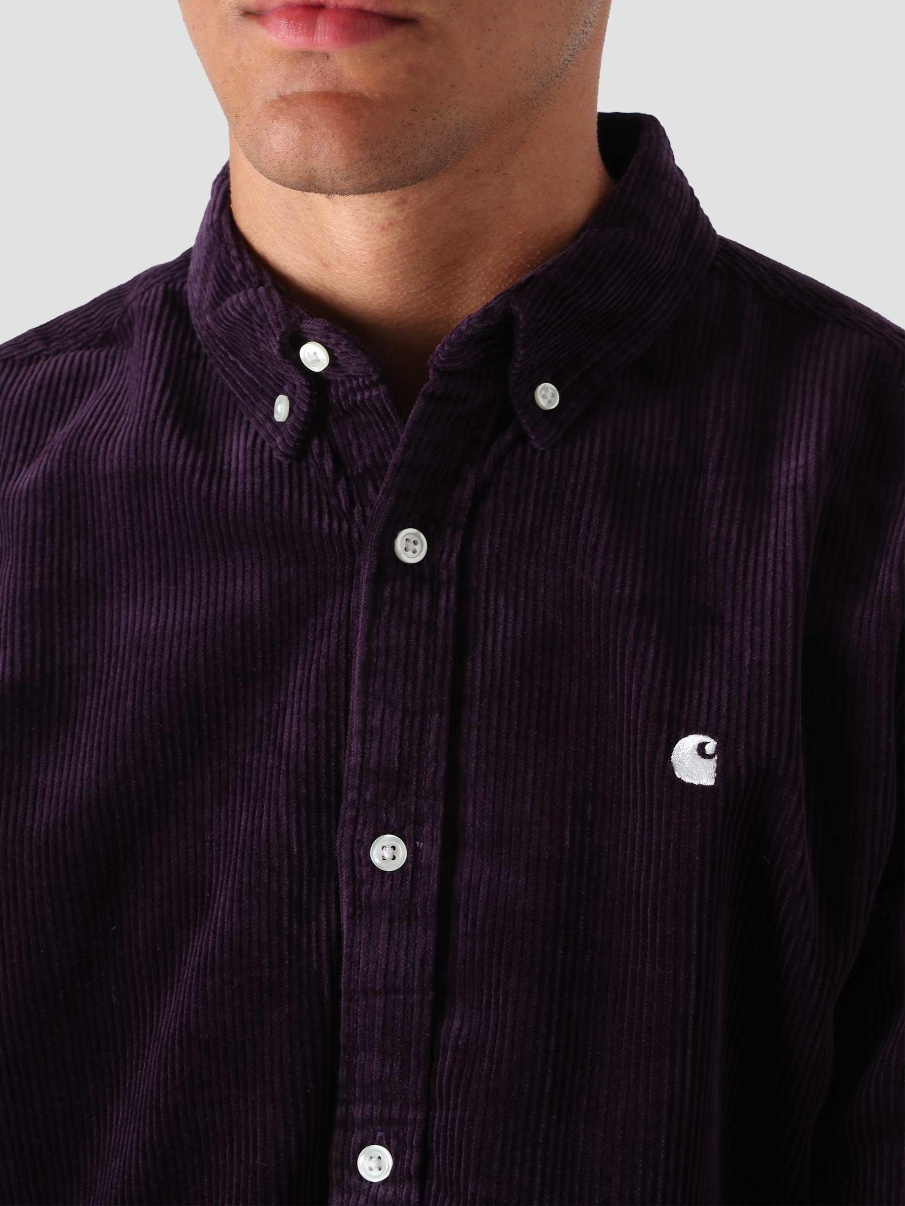 Longsleeve Madison Cord Shirt Dark Iris Wax I029958